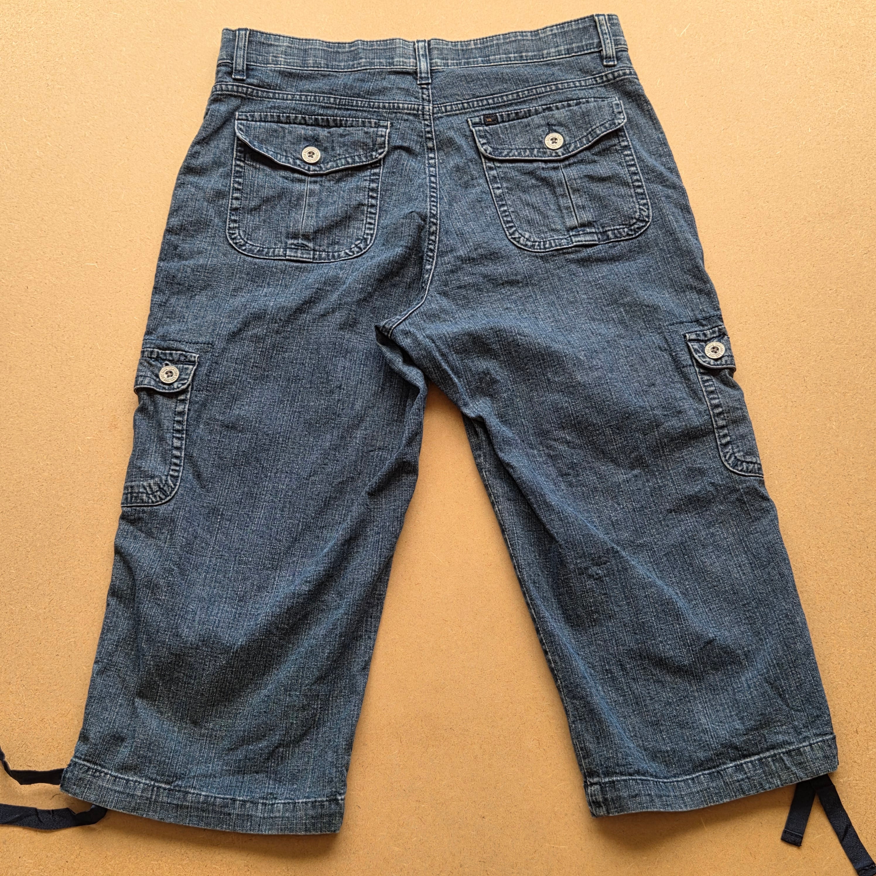 Pantacourt cargo Lee femme en jean bleu – taille 40