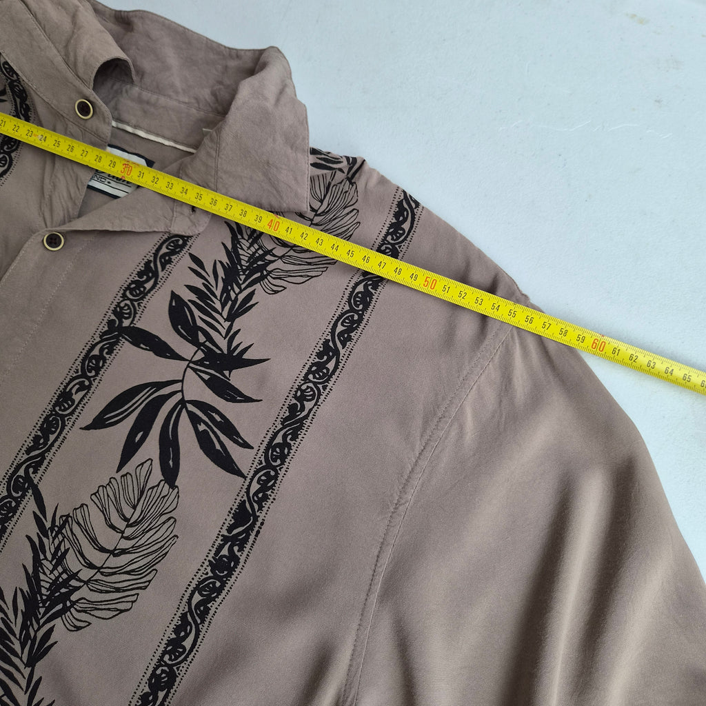 Chemise hawaïenne vintage Seven Palm XL – 100% rayon motif floral