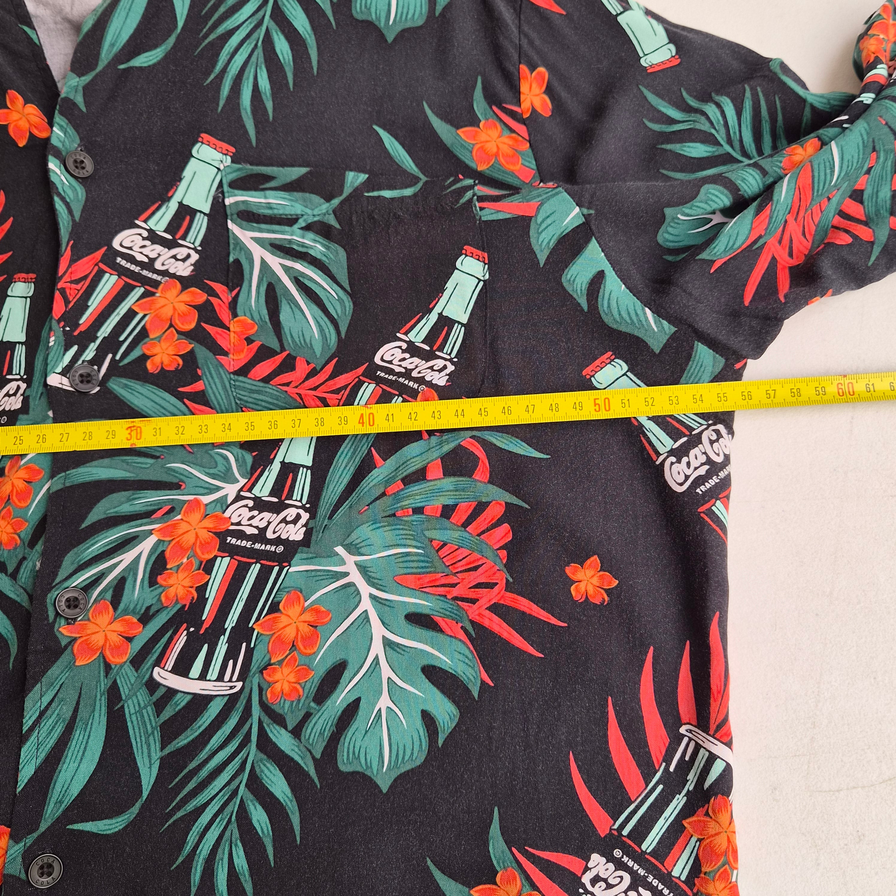 Chemise hawaïenne Coca-Cola noire – 100% rayon – vintage - Taille M