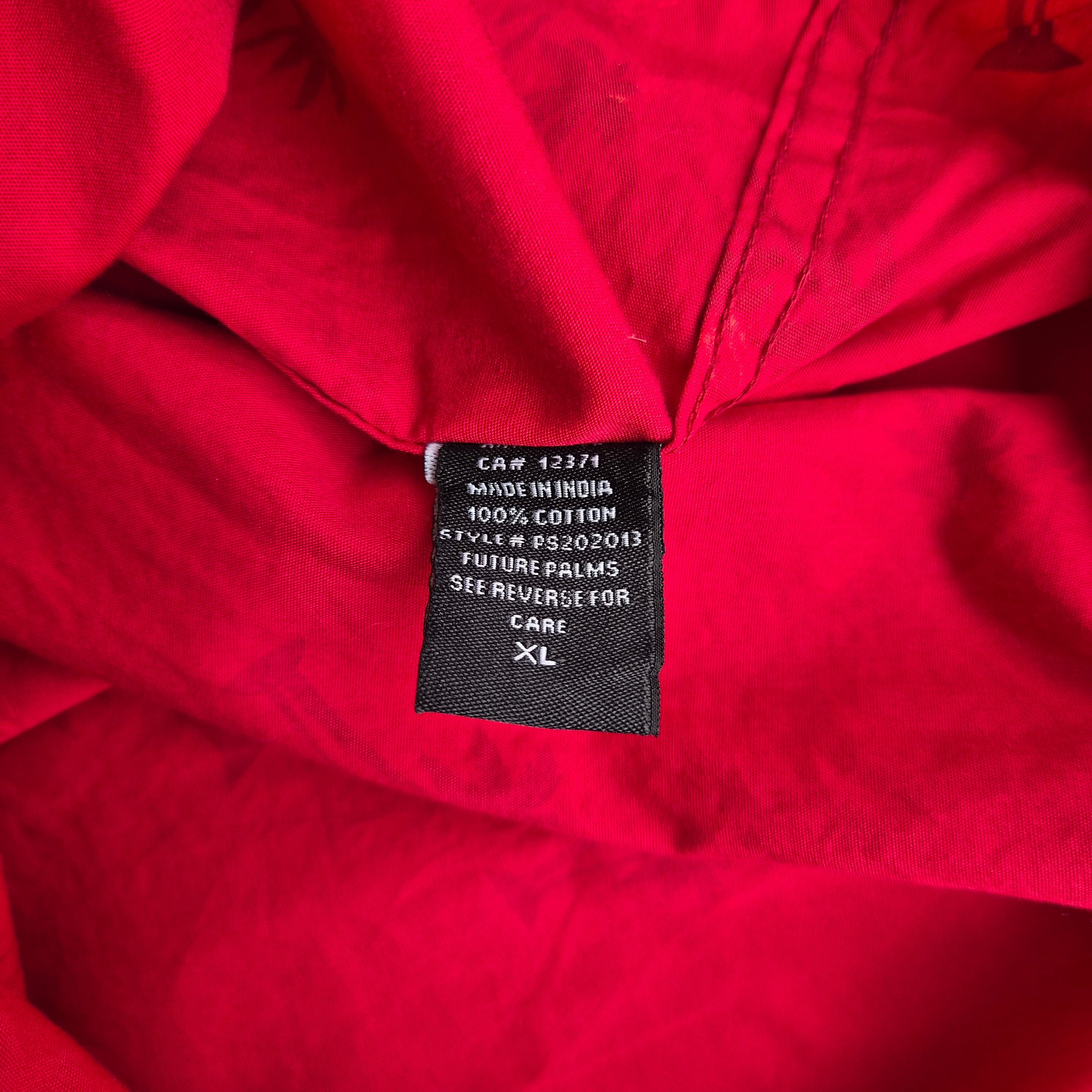 Chemise hawaïenne Future Palms rouge à motifs palmiers – XL