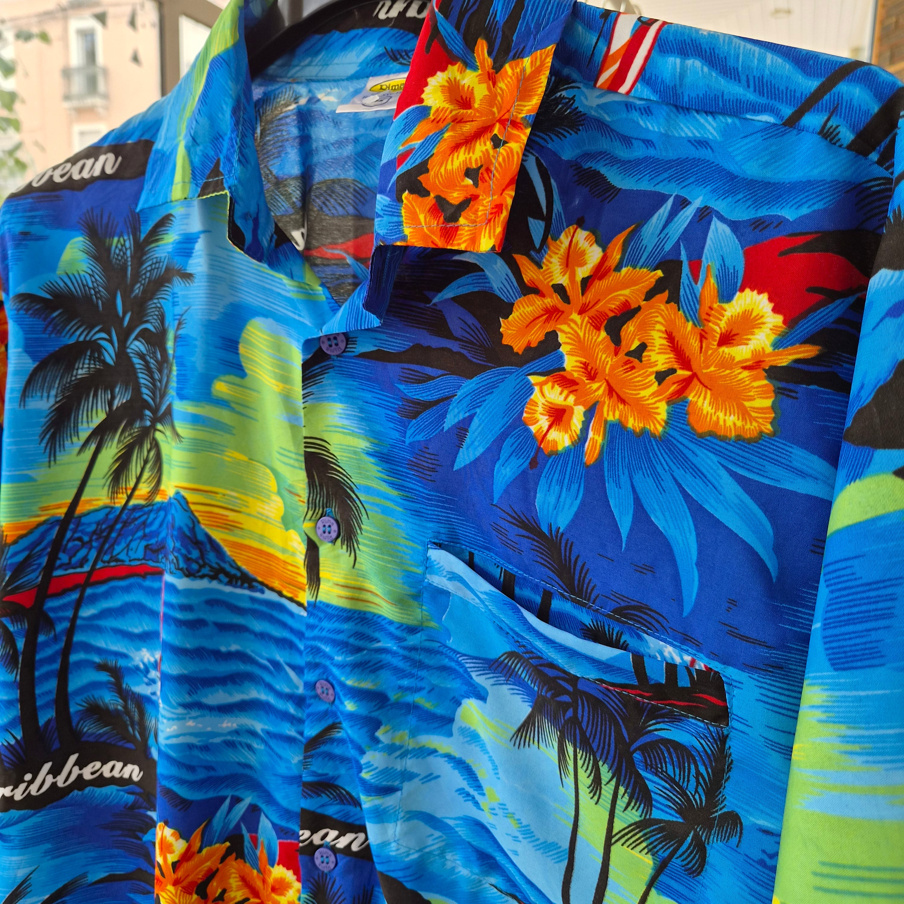 Chemise hawaïenne vintage Rima homme M – motif tropical coloré