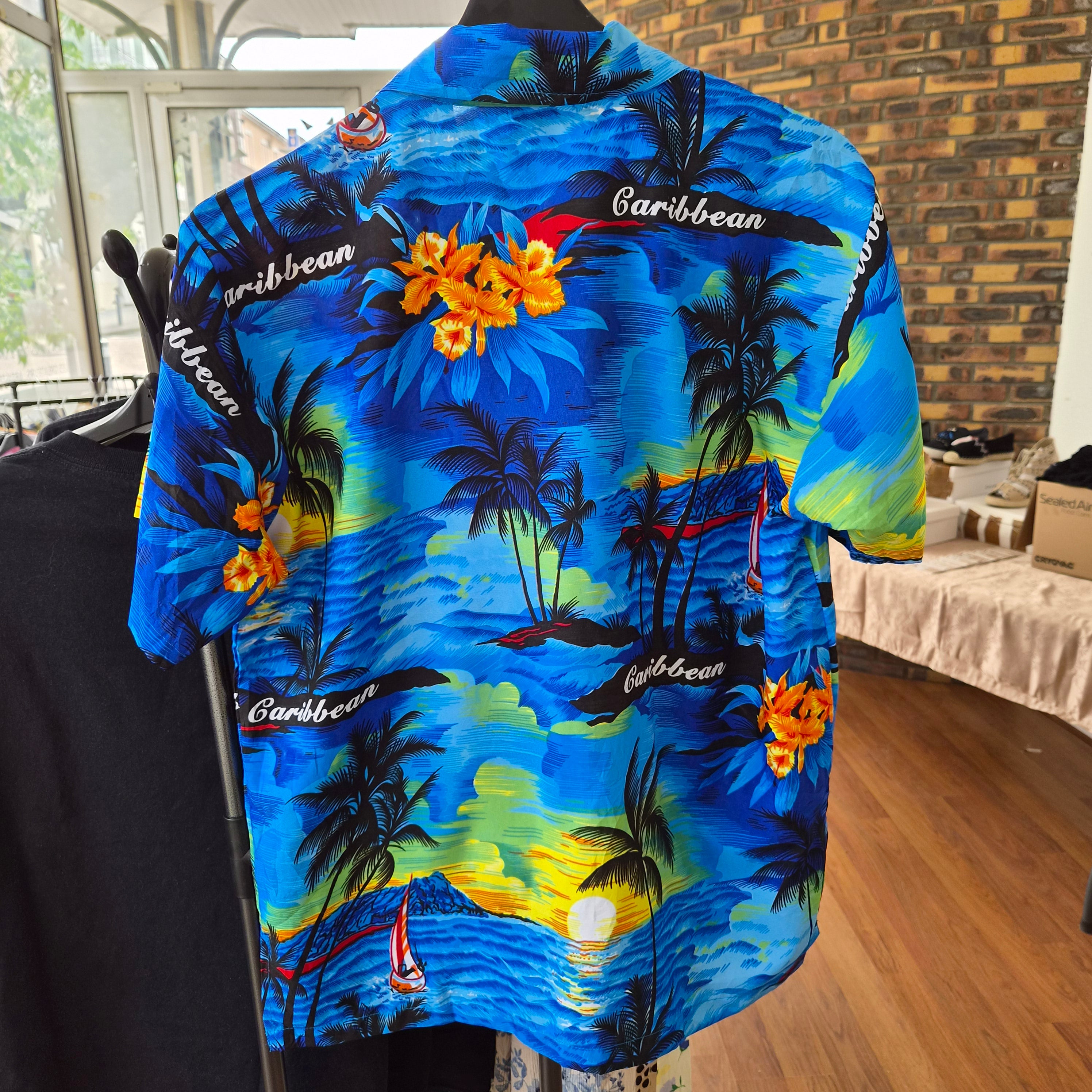 Chemise hawaïenne vintage Rima homme M – motif tropical coloré
