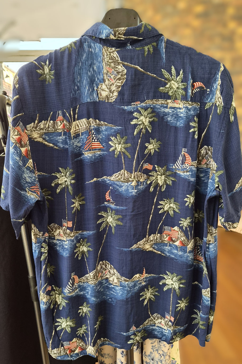 Chemise hawaïenne vintage Saddlebred – L – 100 % rayon