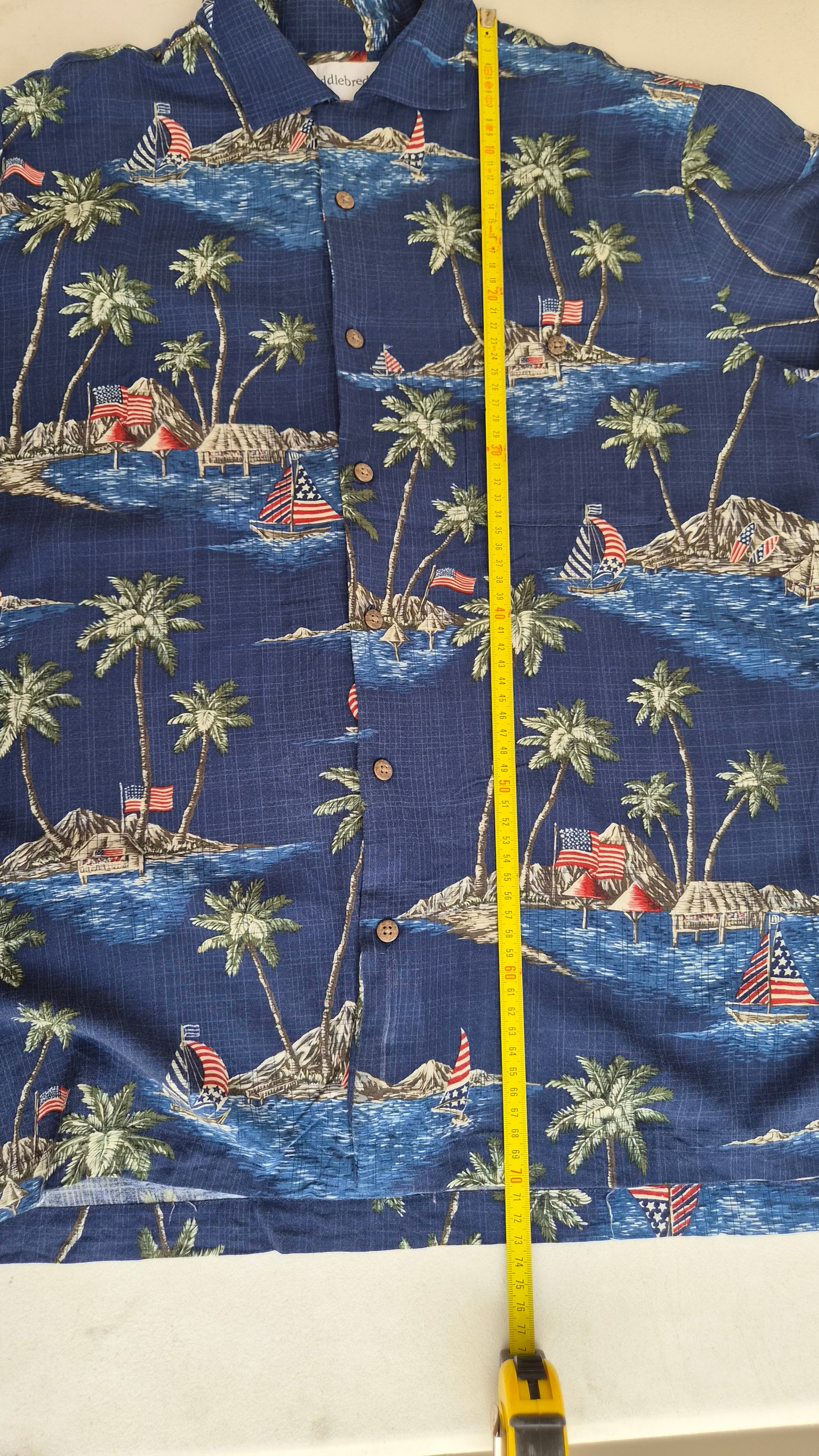 Chemise hawaïenne vintage Saddlebred – L – 100 % rayon