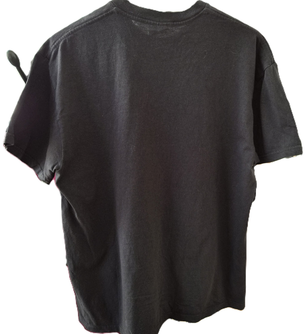 T-shirt de Noël noir chat Père Noël – taille L 100% coton