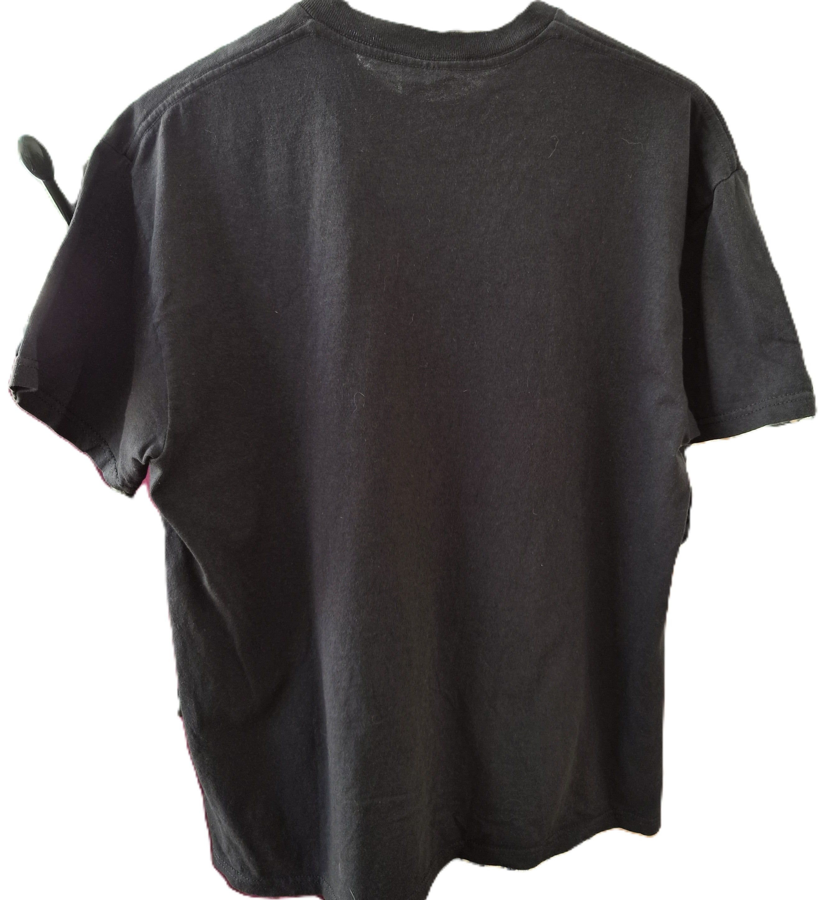 T-shirt de Noël noir chat Père Noël – taille L 100% coton
