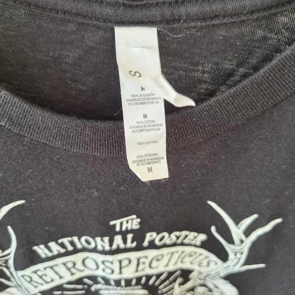 T-shirt noir graphic vintage cerf & œil mystique – taille M