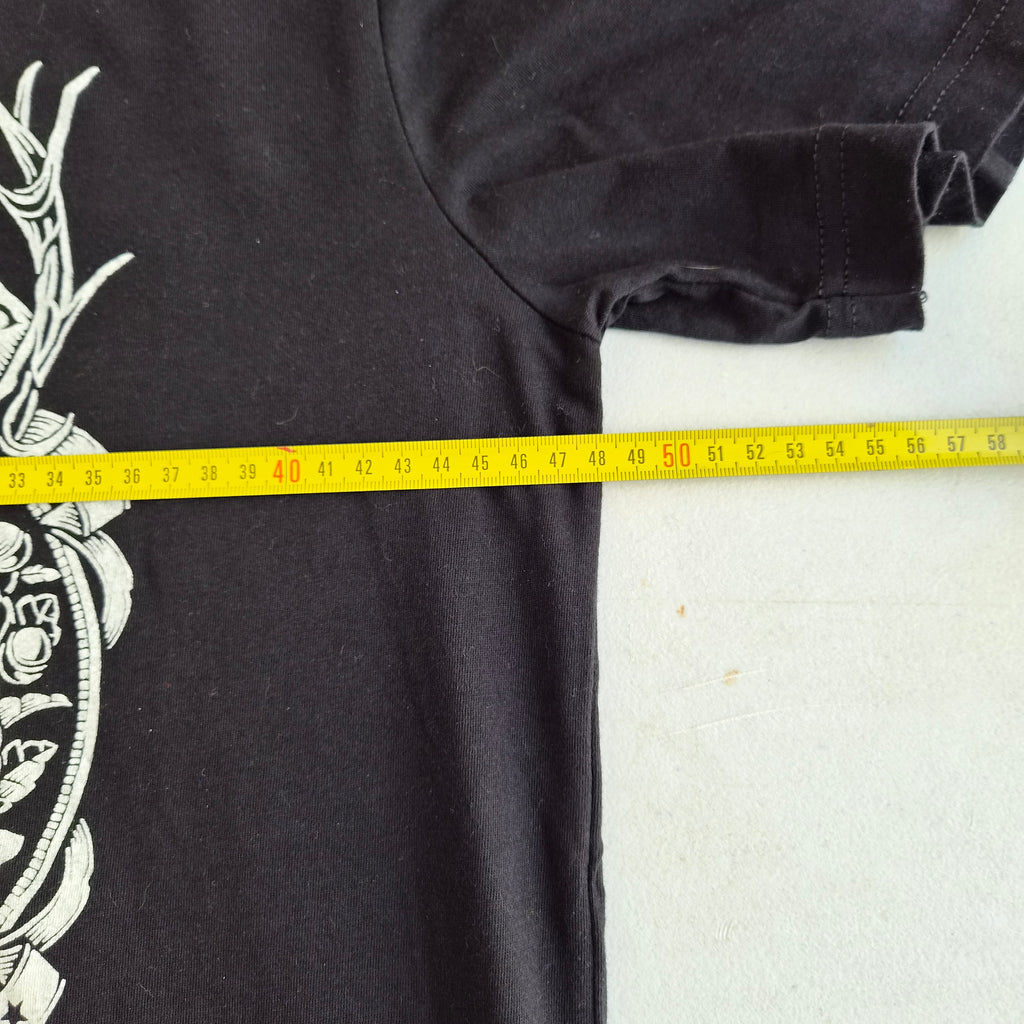 T-shirt noir graphic vintage cerf & œil mystique – taille M