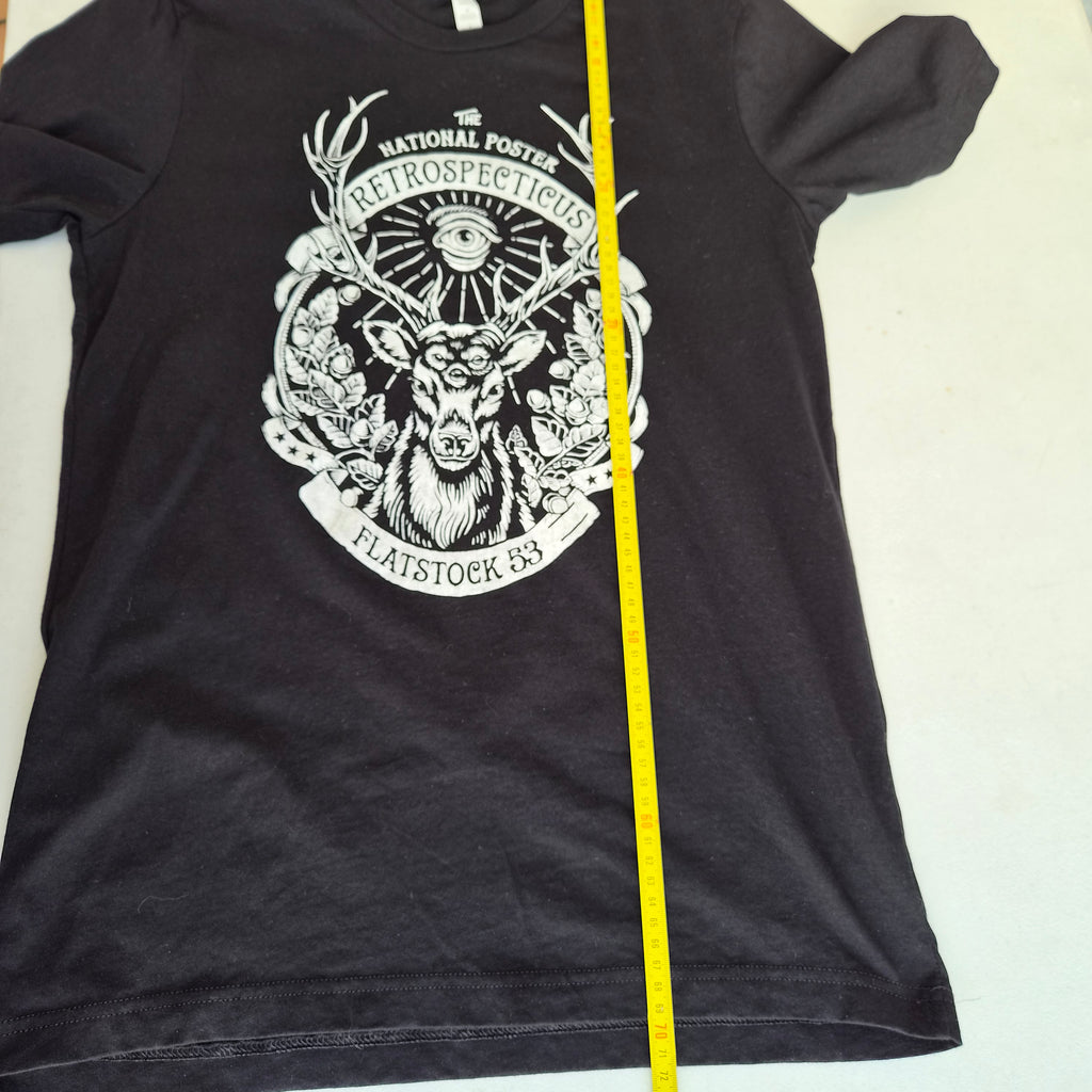 T-shirt noir graphic vintage cerf & œil mystique – taille M