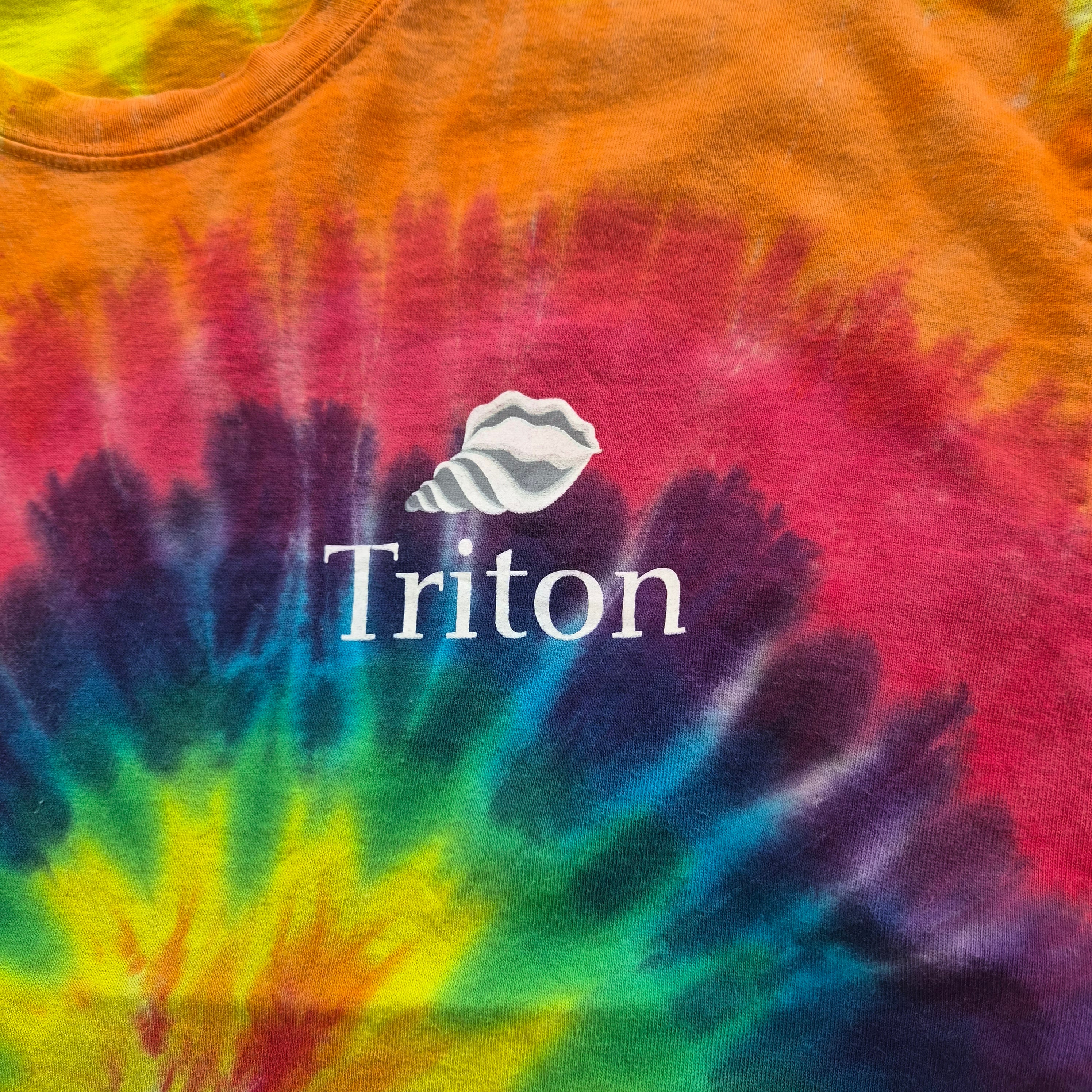 T-shirt tie-dye Triton multicolore motif spiralé – taille L