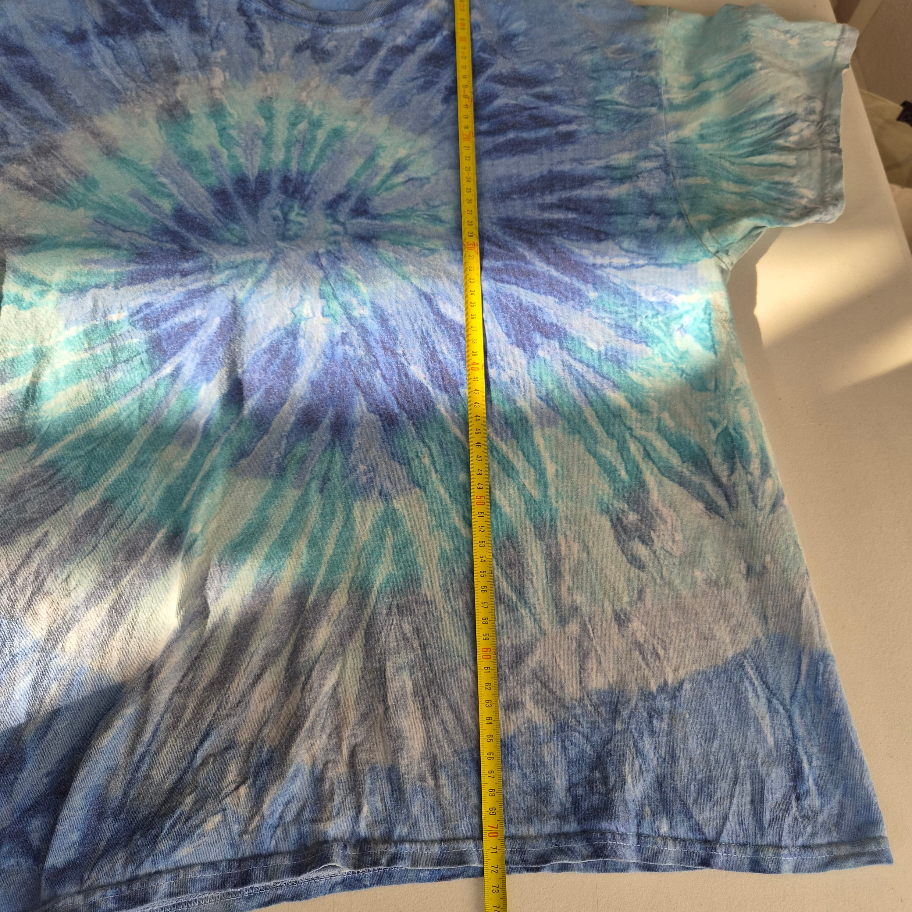 T-shirt tie-dye Colortone bleu turquoise – Taille XL