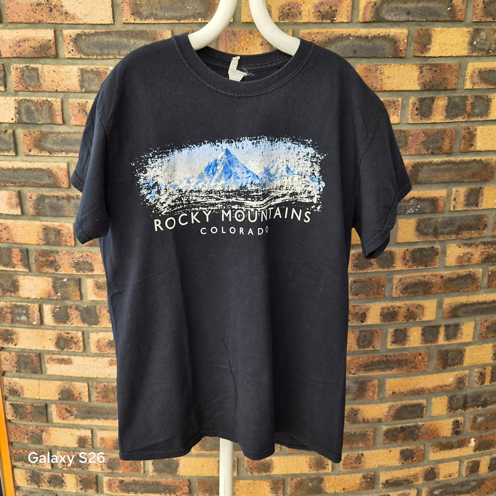 T-shirt Rocky Mountains Colorado noir Gildan taille M