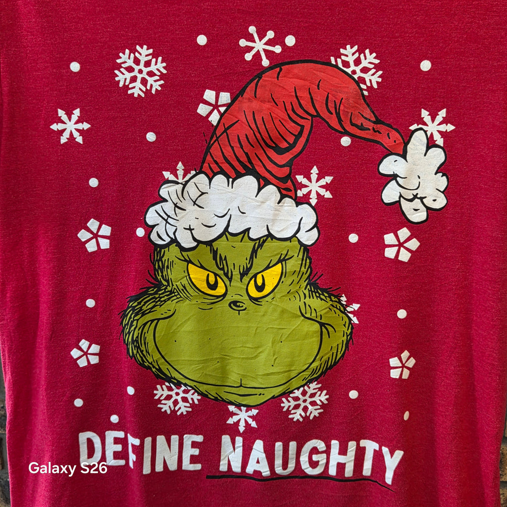 T-shirt The Grinch Define Naughty rouge – L