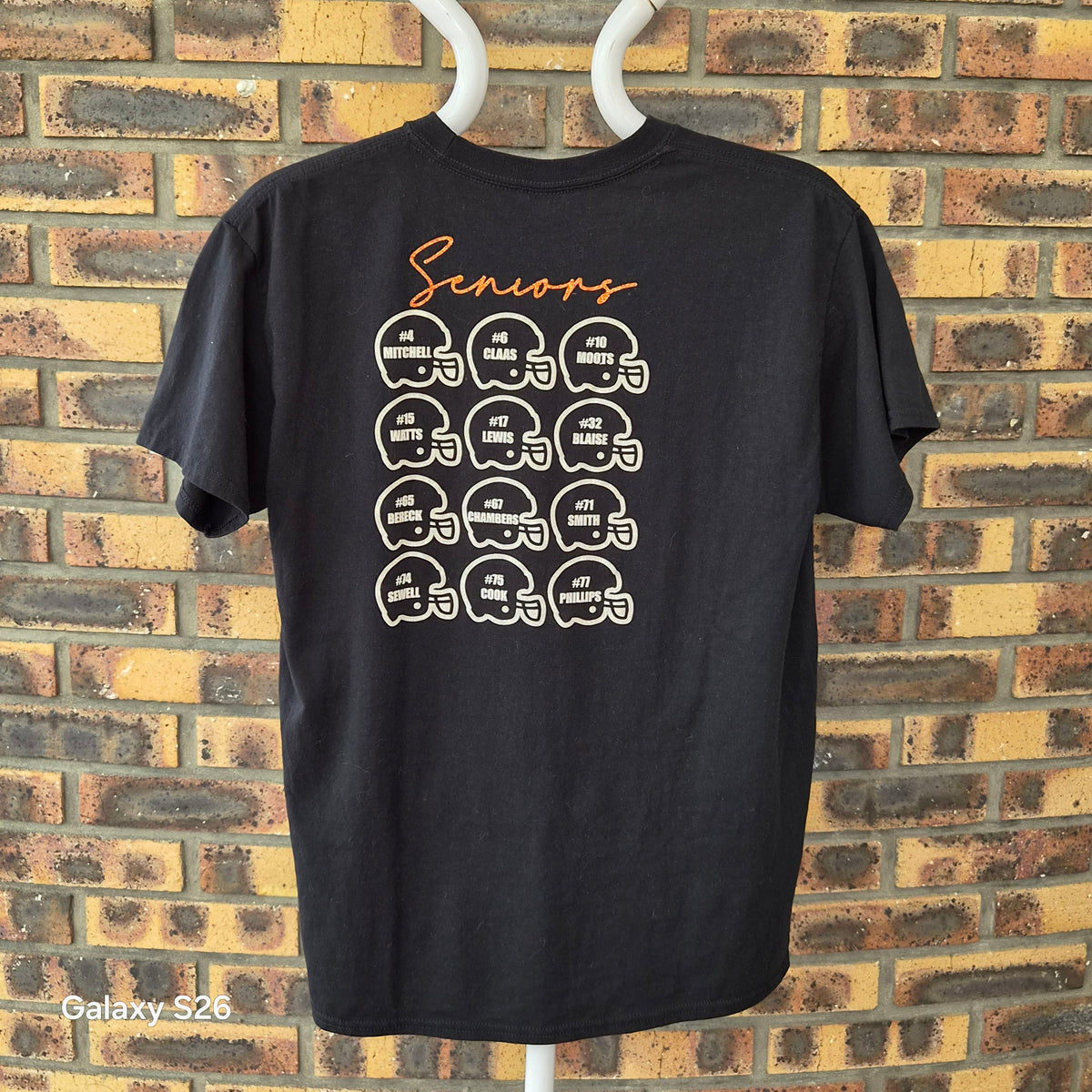 T-shirt football américain Friday Night Seniors noir taille L