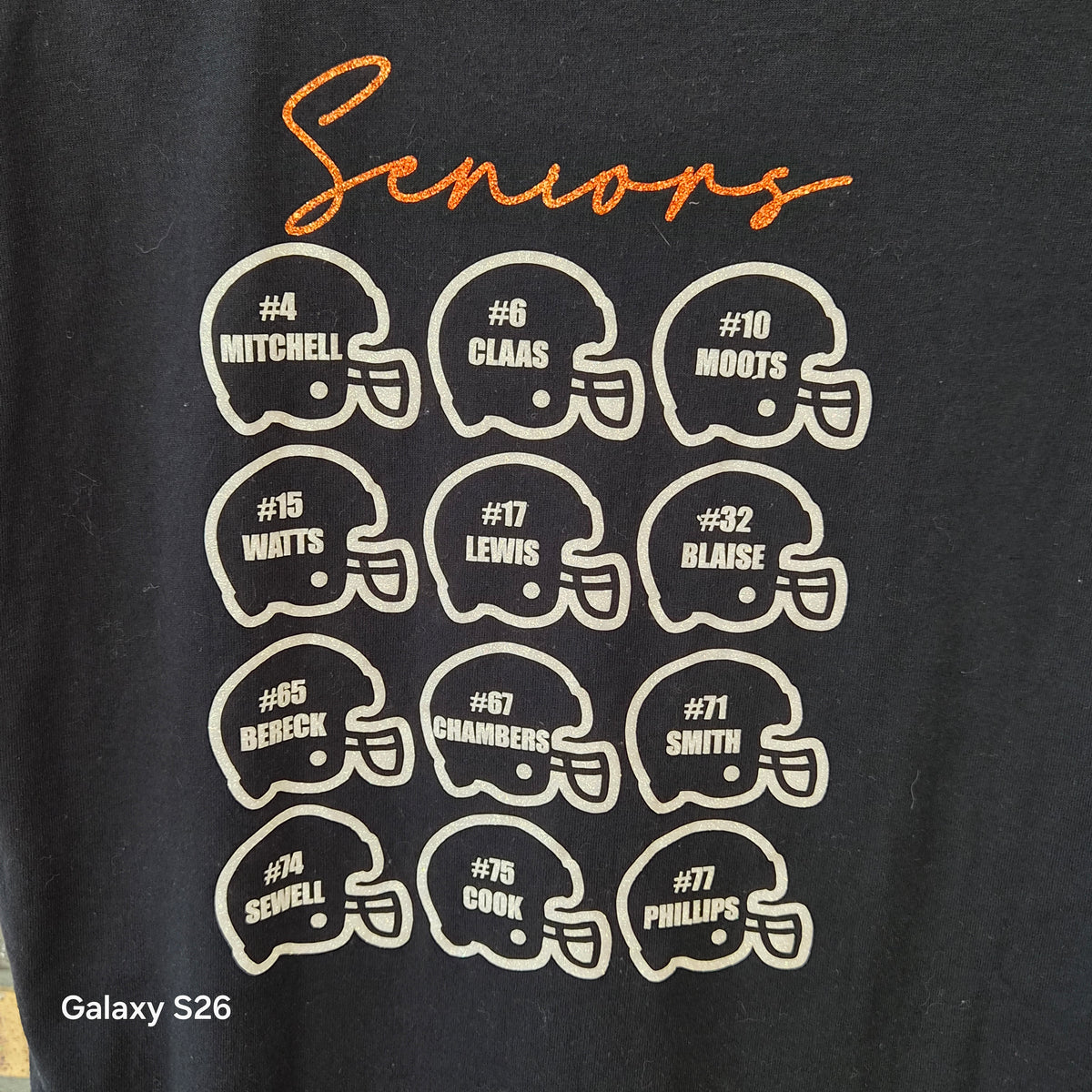 T-shirt football américain Friday Night Seniors noir taille L
