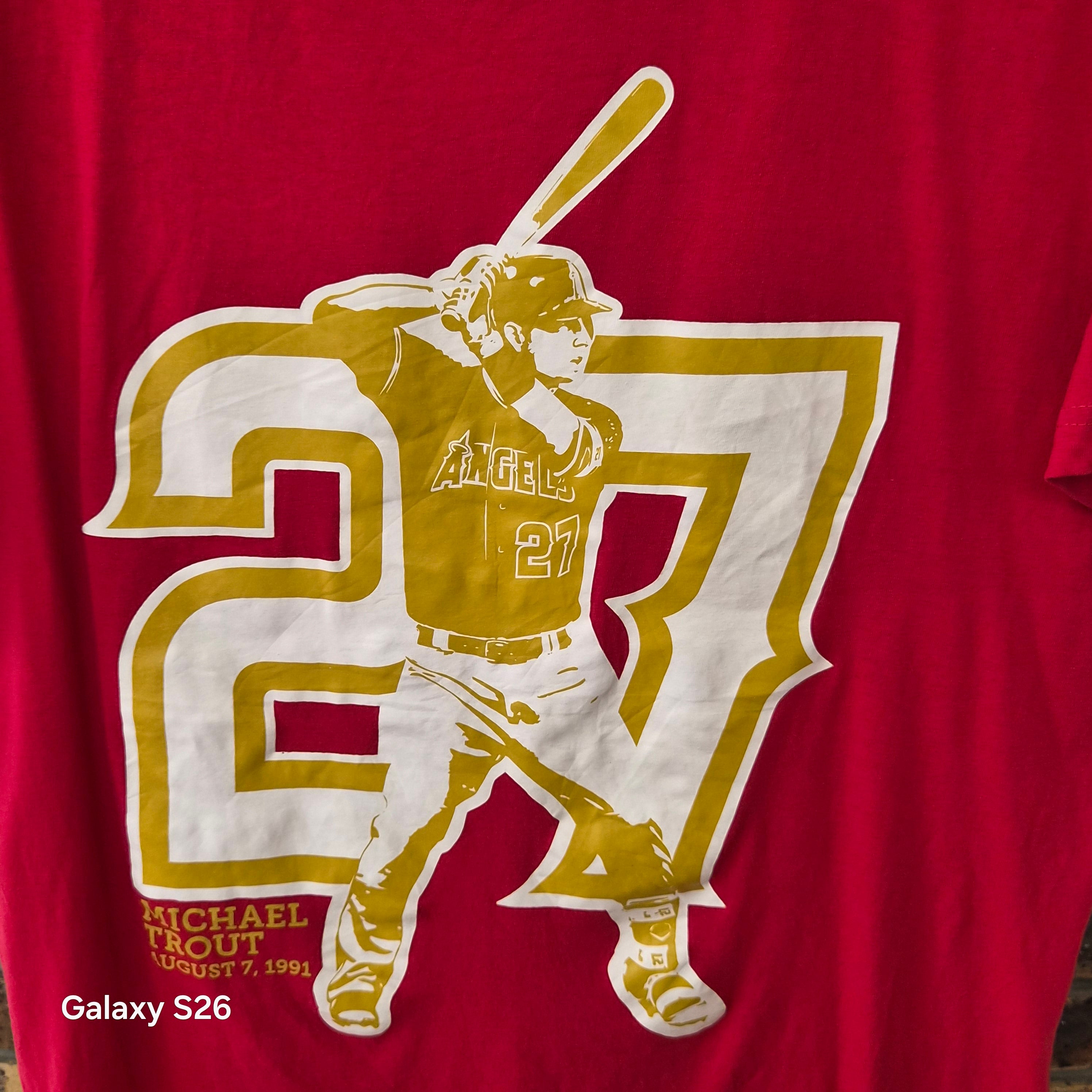 T-shirt Mike Trout #27 Angels Birthday 2018 rouge XL