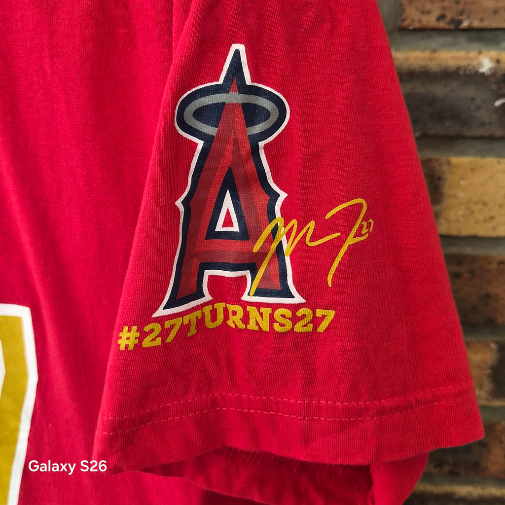 T-shirt Mike Trout #27 Angels Birthday 2018 rouge XL