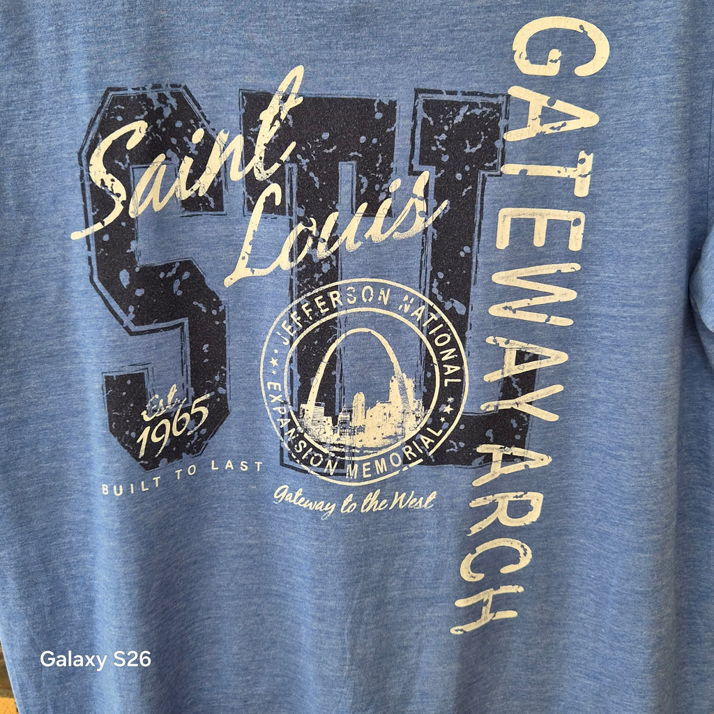 T-shirt Saint Louis Gateway Arch bleu chiné taille L