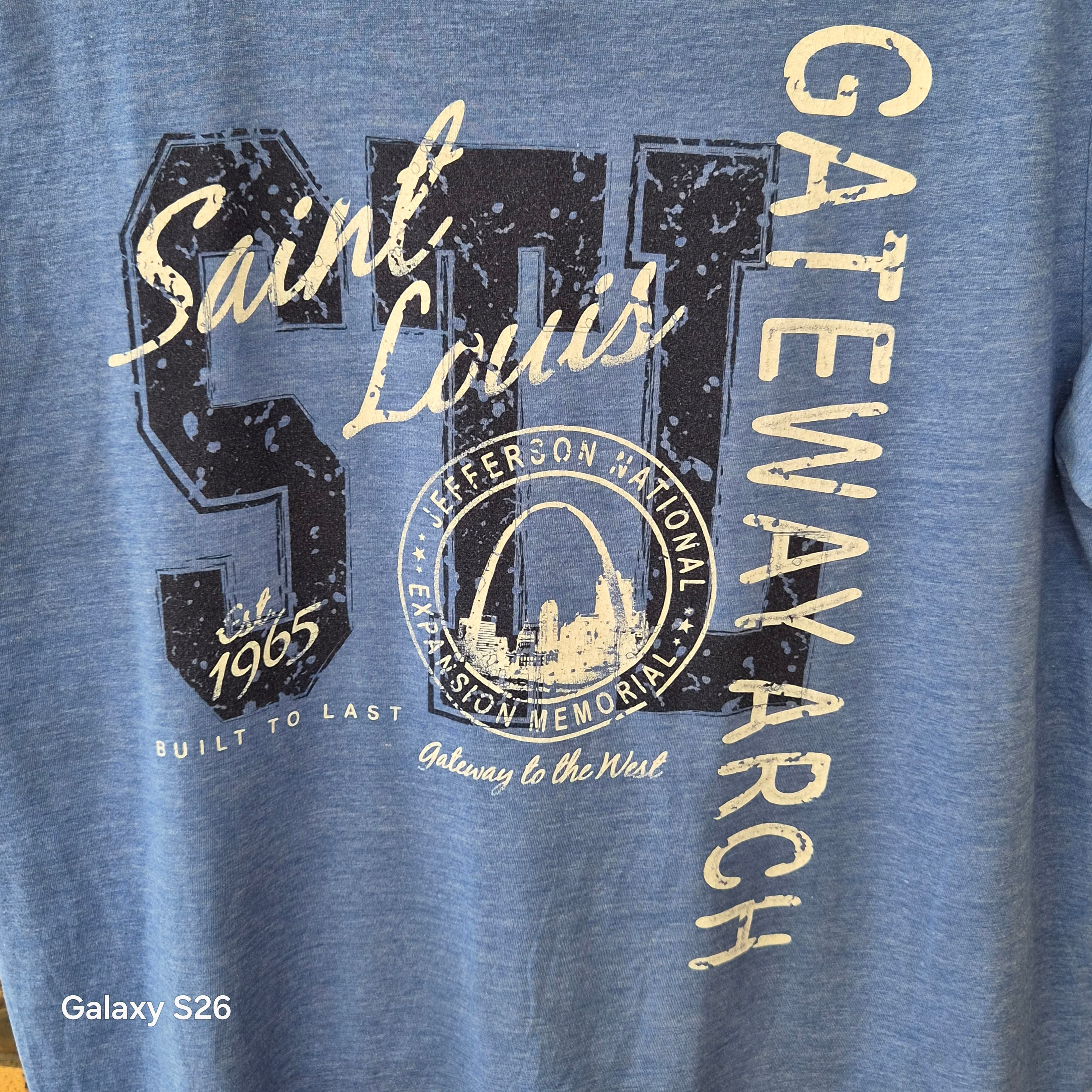 T-shirt Saint Louis Gateway Arch bleu chiné taille L