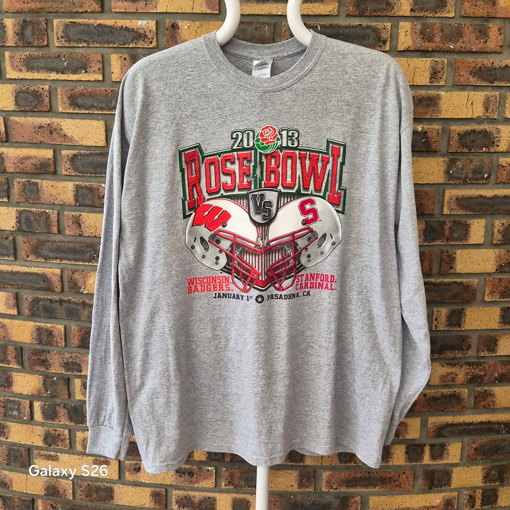 T-shirt manches longues Gildan Rose Bowl 2013 Wisconsin Stanford XL
