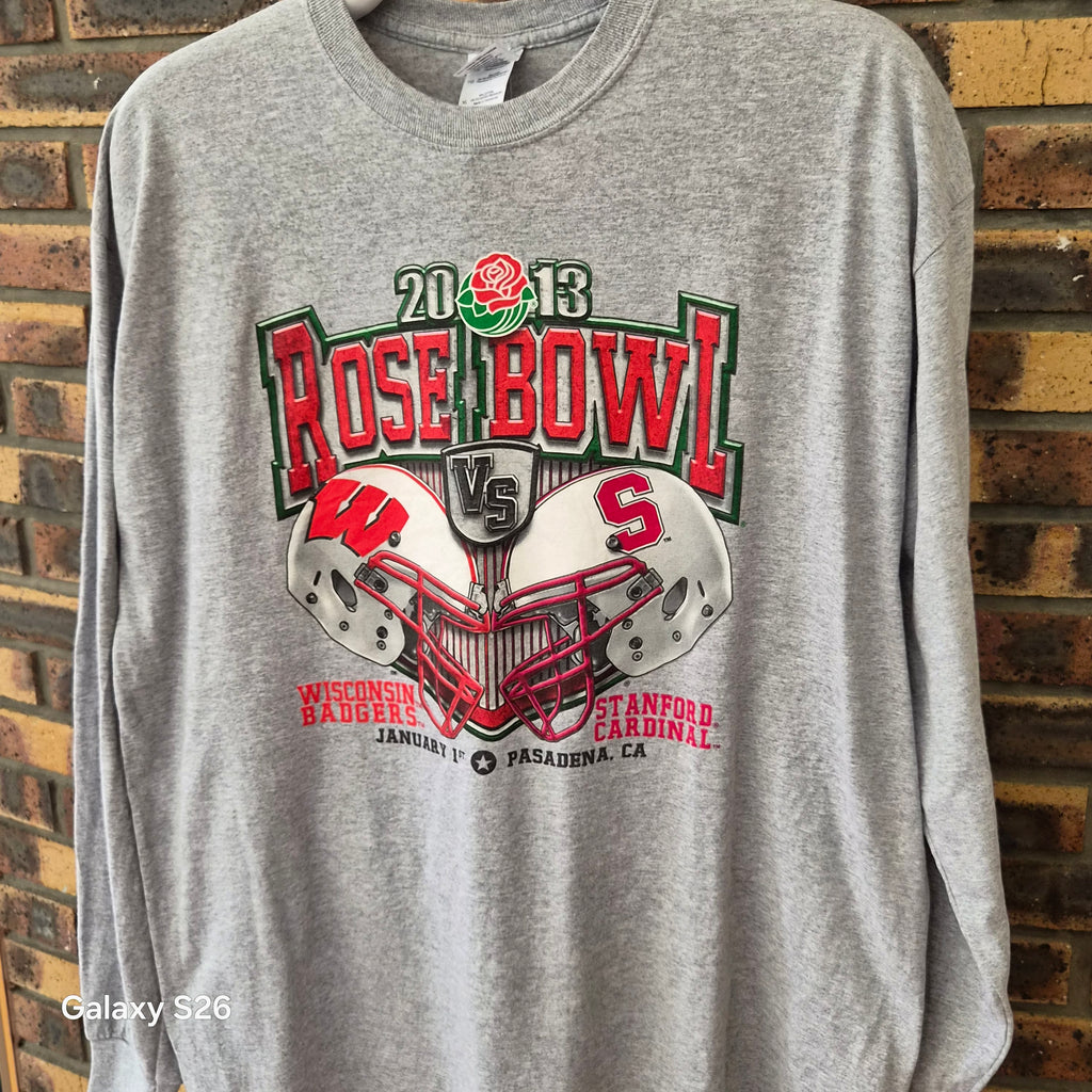 T-shirt manches longues Gildan Rose Bowl 2013 Wisconsin Stanford XL