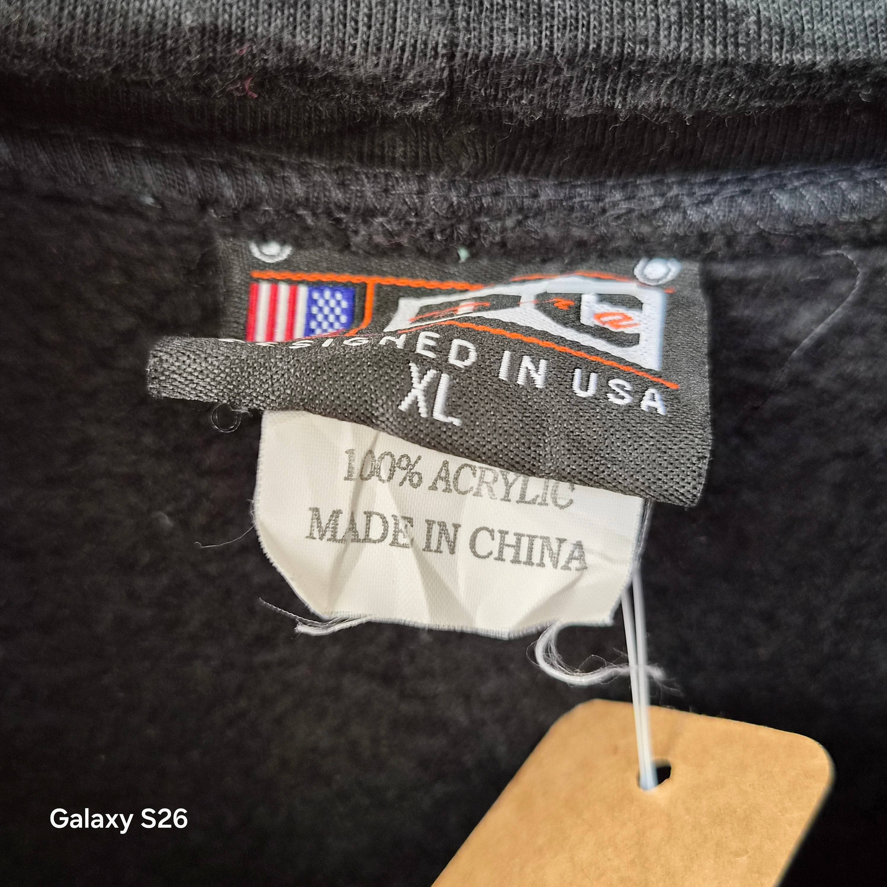 Sweat vintage Washington DC noir zippé taille XL