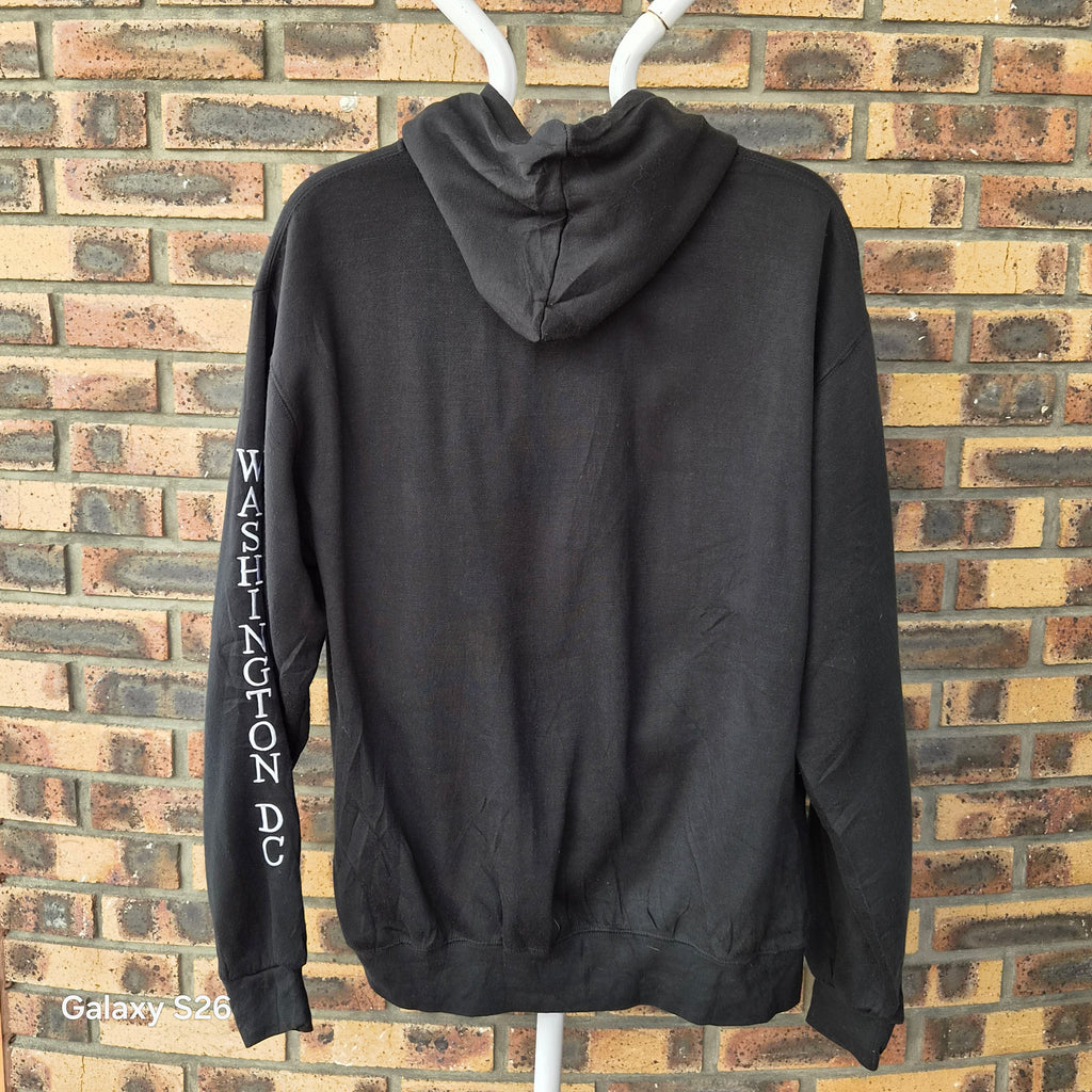 Sweat vintage Washington DC noir zippé taille XL