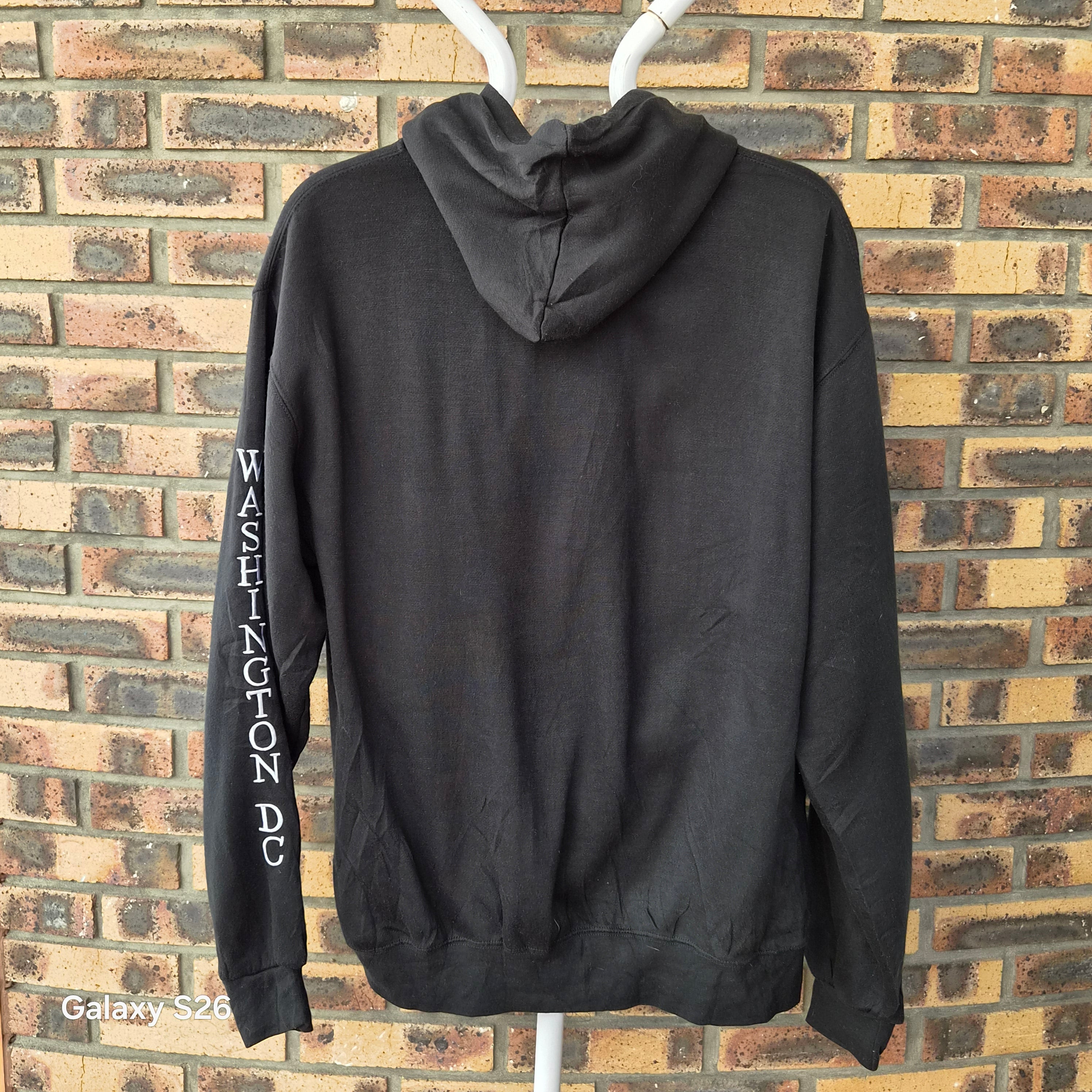 Sweat vintage Washington DC noir zippé taille XL