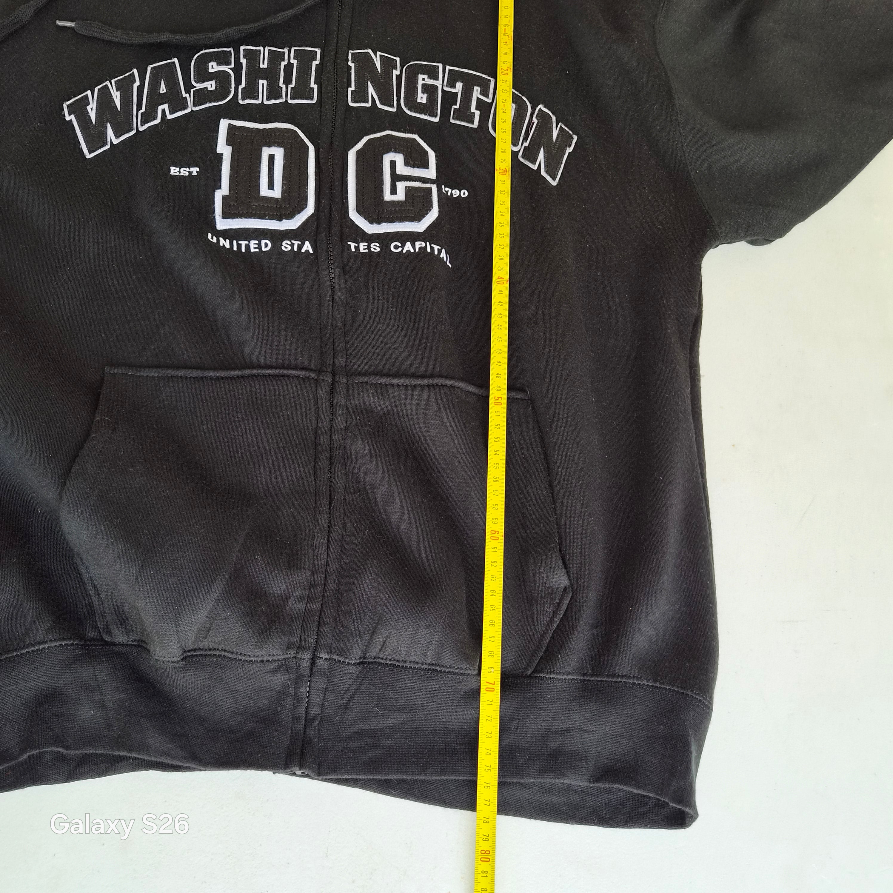 Sweat vintage Washington DC noir zippé taille XL