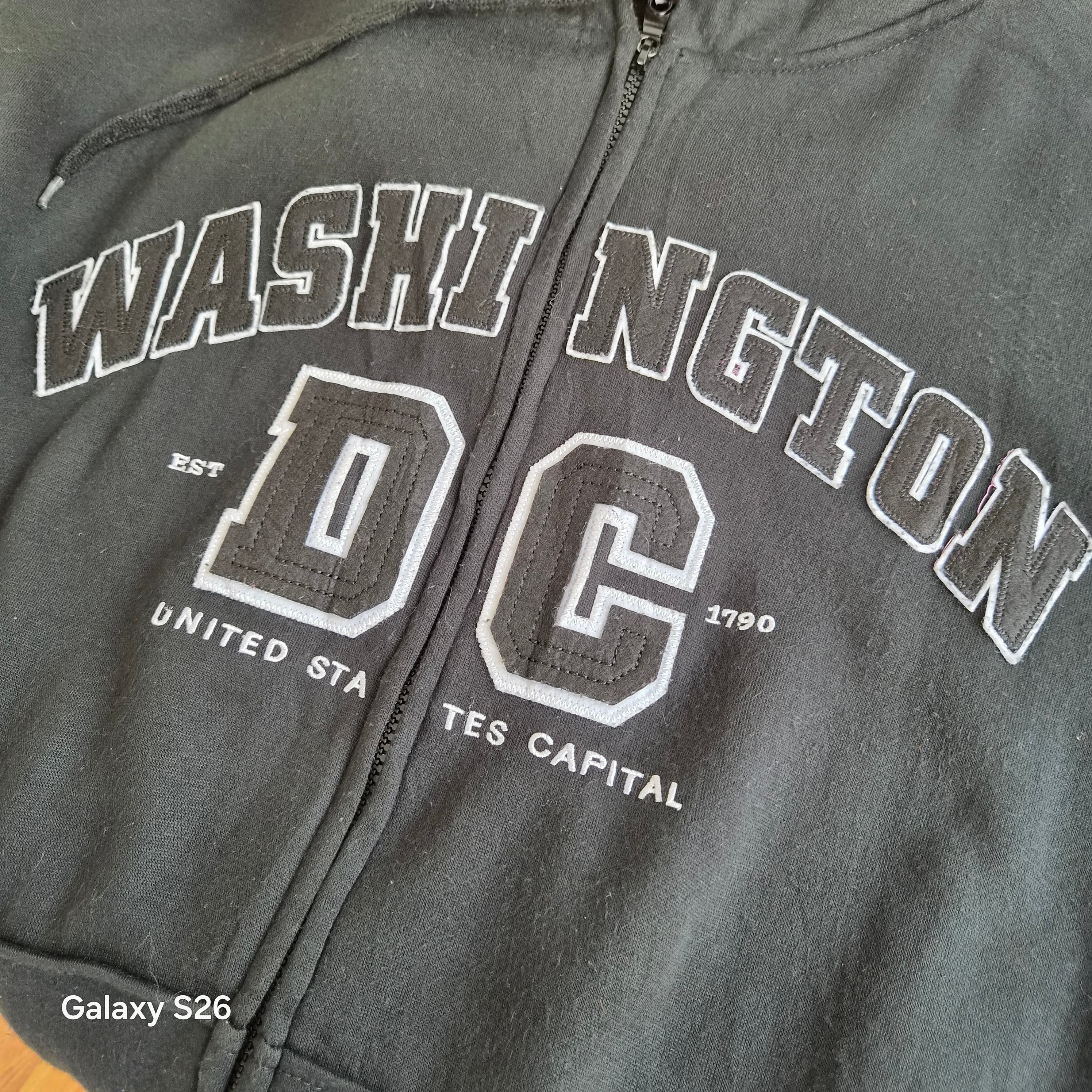 Sweat vintage Washington DC noir zippé taille XL