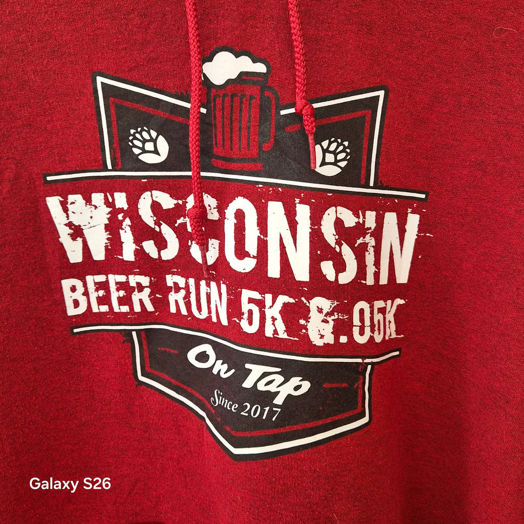 Sweat Wisconsin Beer Run 5K USA rouge taille L