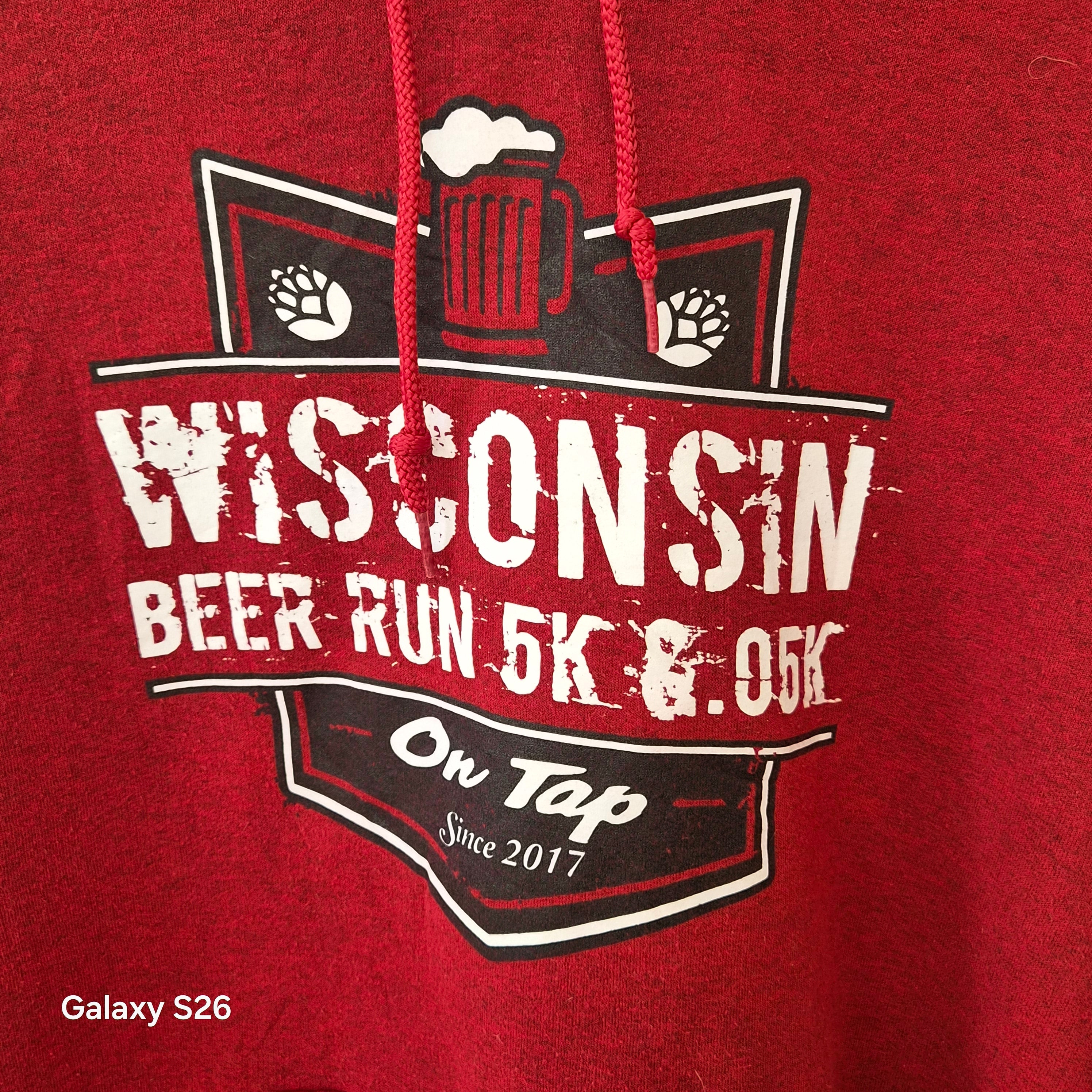 Sweat Wisconsin Beer Run 5K USA rouge taille L