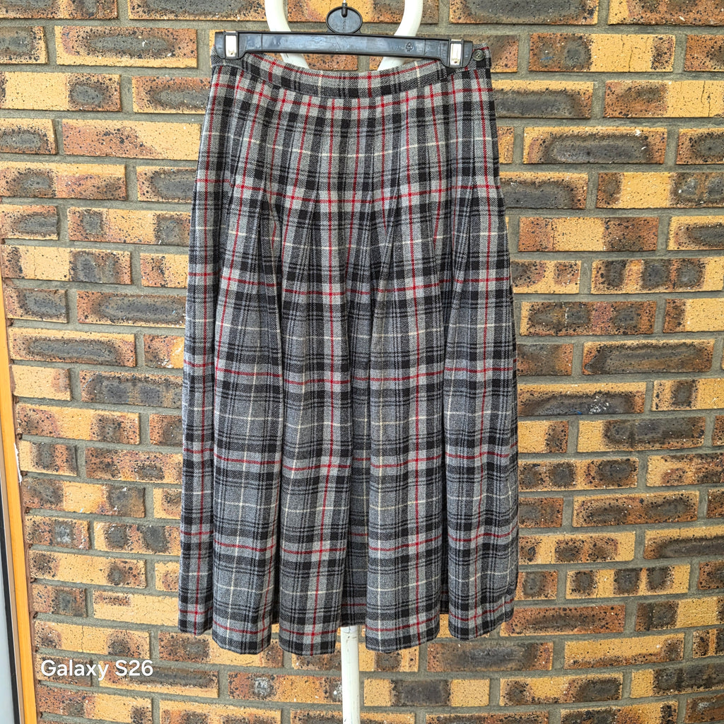 Jupe longue vintage Pendleton à carreaux 100 % laine – 34