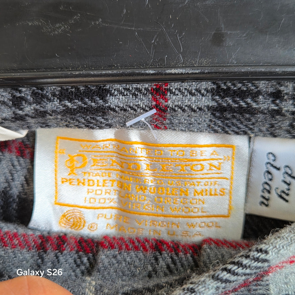 Jupe longue vintage Pendleton à carreaux 100 % laine – 34