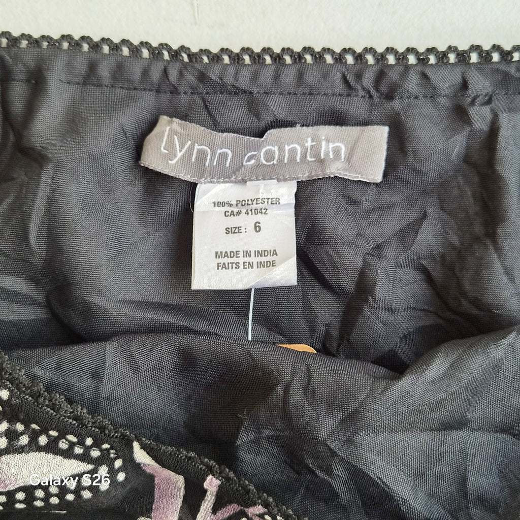 Jupe longue Lynn Cantin fleurie noire violet taille 36