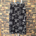 Jupe longue vintage Mones of Dallas Sport noire fleurie M USA 36FR
