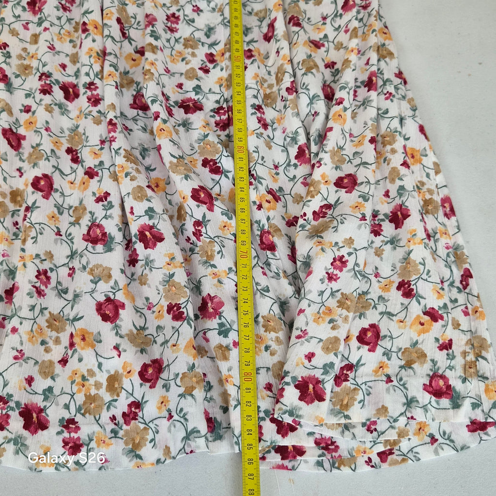 Jupe Maxi Vintage Florale Roses Fuchsia & Bordeaux avec Poches – Style Bohème Femme