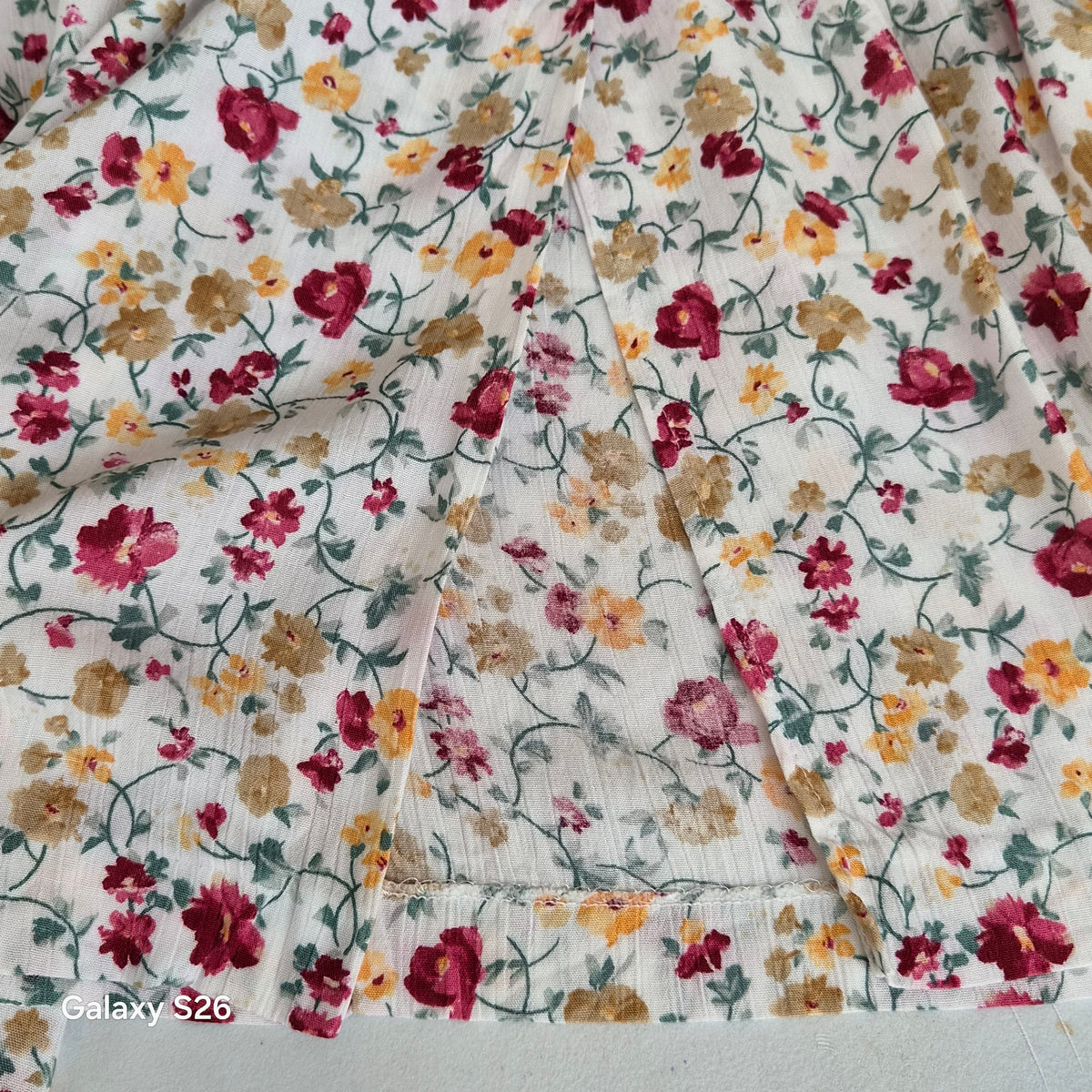 Jupe Maxi Vintage Florale Roses Fuchsia & Bordeaux avec Poches – Style Bohème Femme