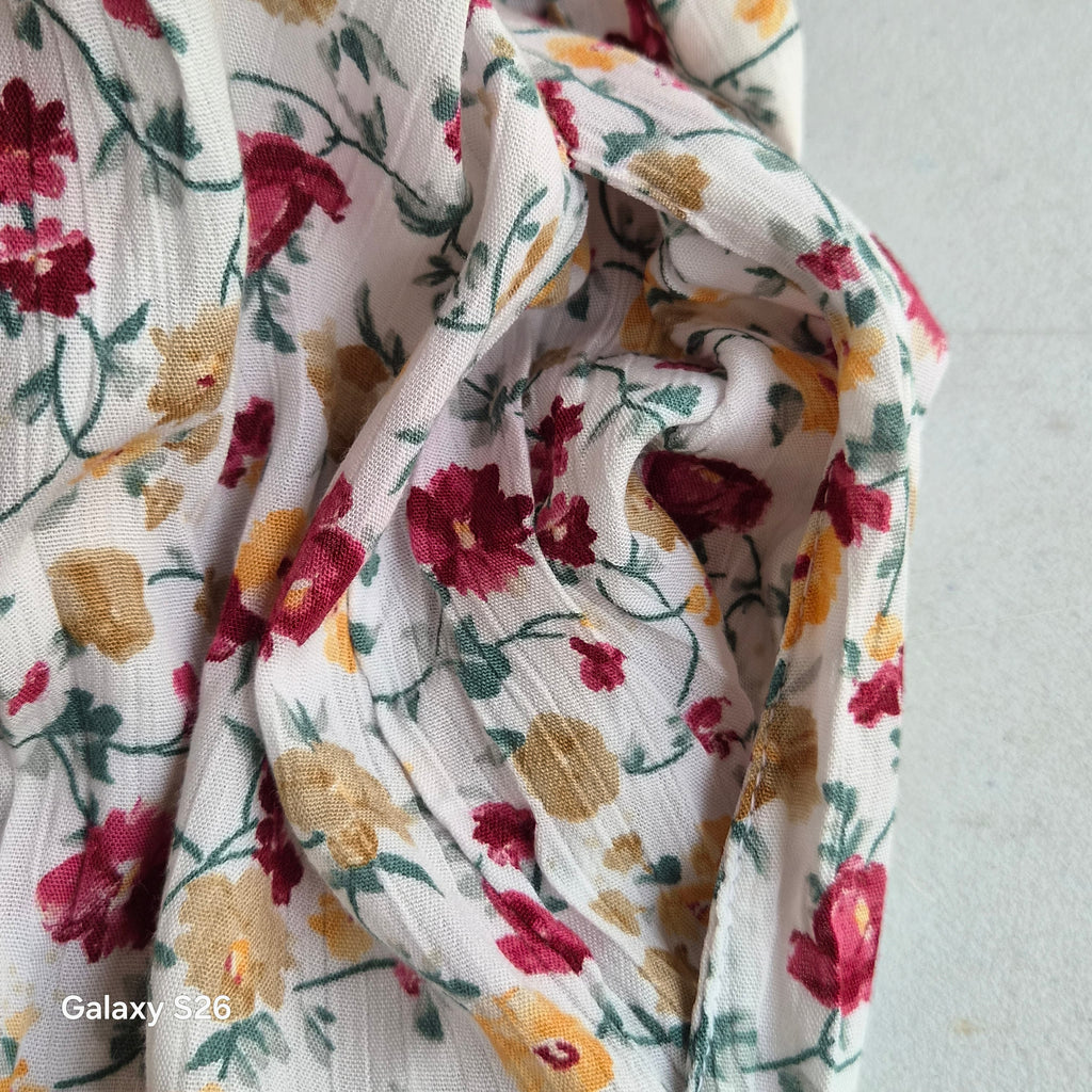 Jupe Maxi Vintage Florale Roses Fuchsia & Bordeaux avec Poches – Style Bohème Femme