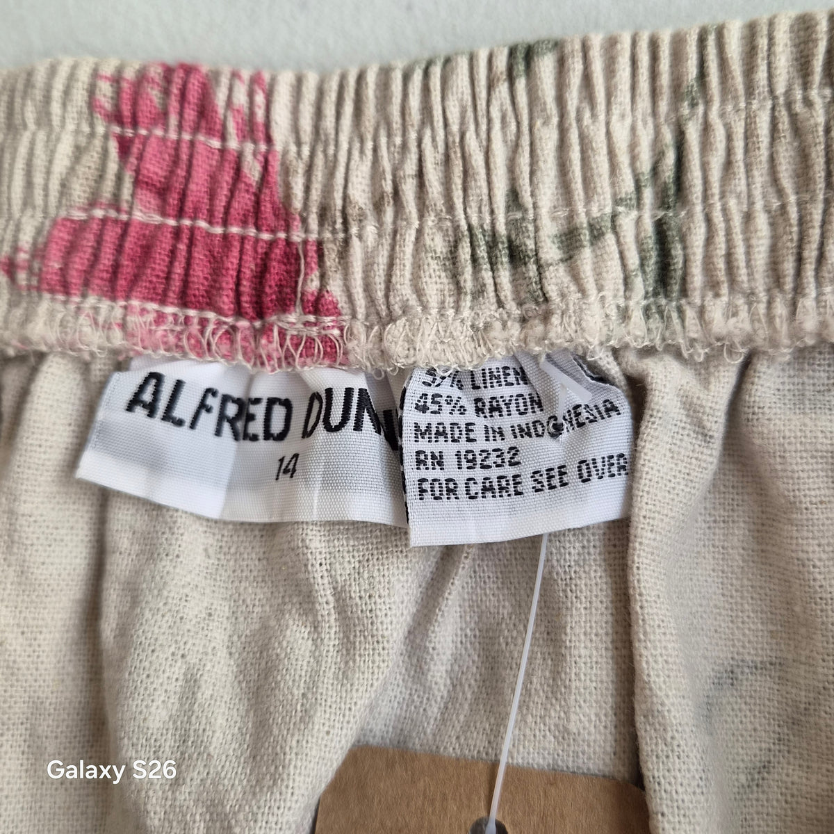 Jupe longue vintage Alfred Dunner fleurie en lin – Taille 38/40
