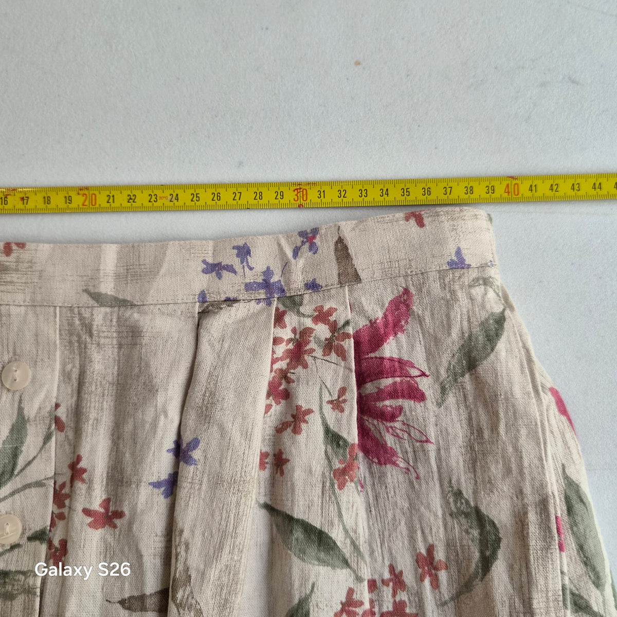 Jupe longue vintage Alfred Dunner fleurie en lin – Taille 38/40
