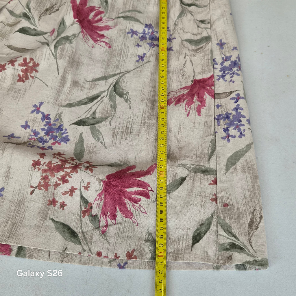 Jupe longue vintage Alfred Dunner fleurie en lin – Taille 38/40