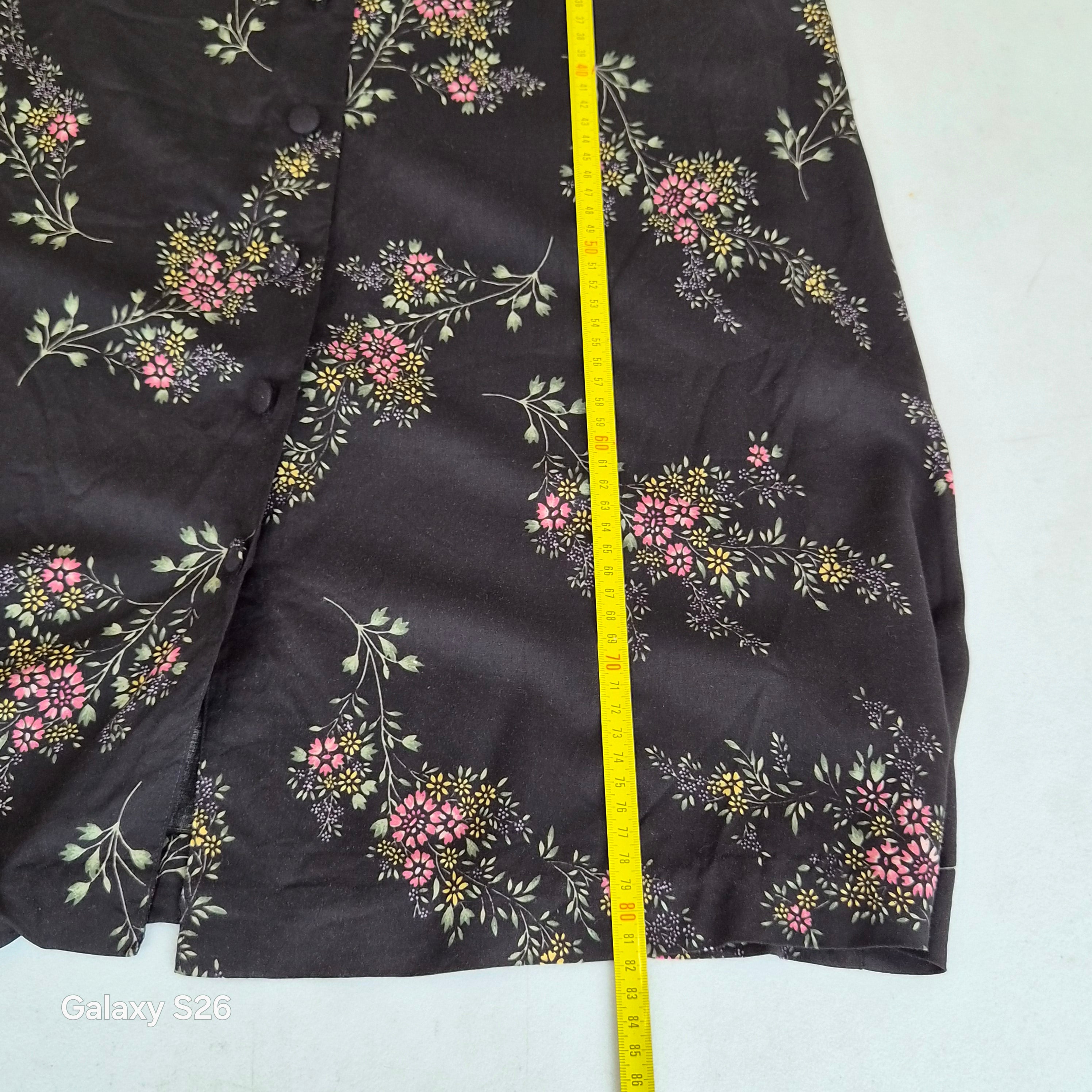 Jupe midi vintage Sage Harbor fleurie noire taille S