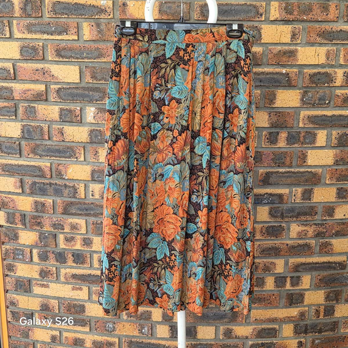 Jupe Midi Vintage Dark Floral 100% Rayonne Made in USA Peck & Peck – Style Dark Academia Femme Taille L