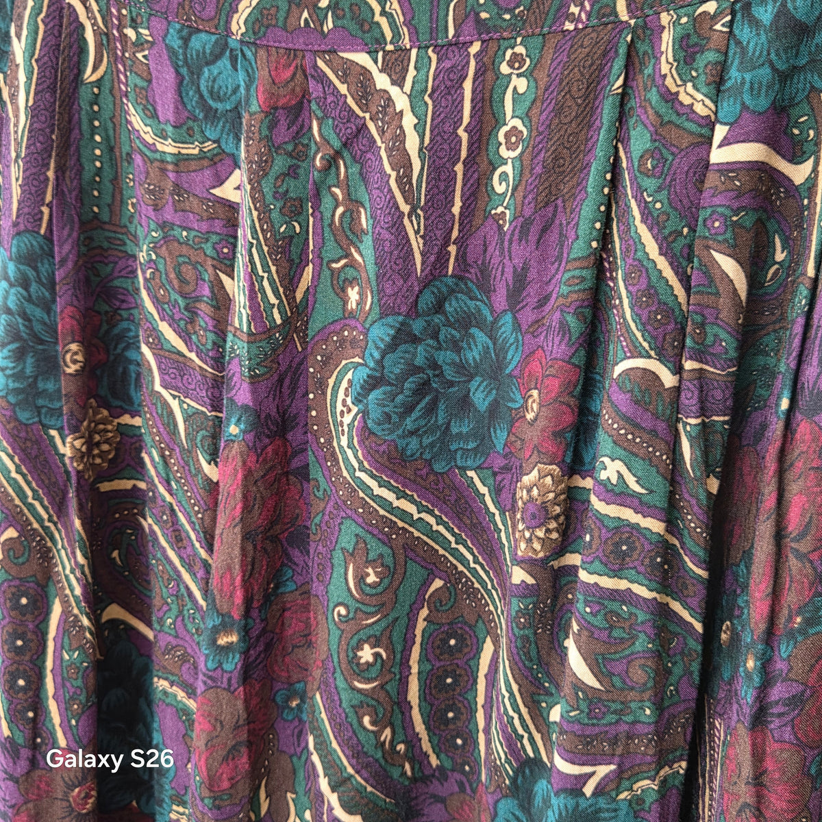 Jupe Midi Vintage Paisley 100% Rayonne Sag Harbor – Look Bohème Chic Femme Taille M