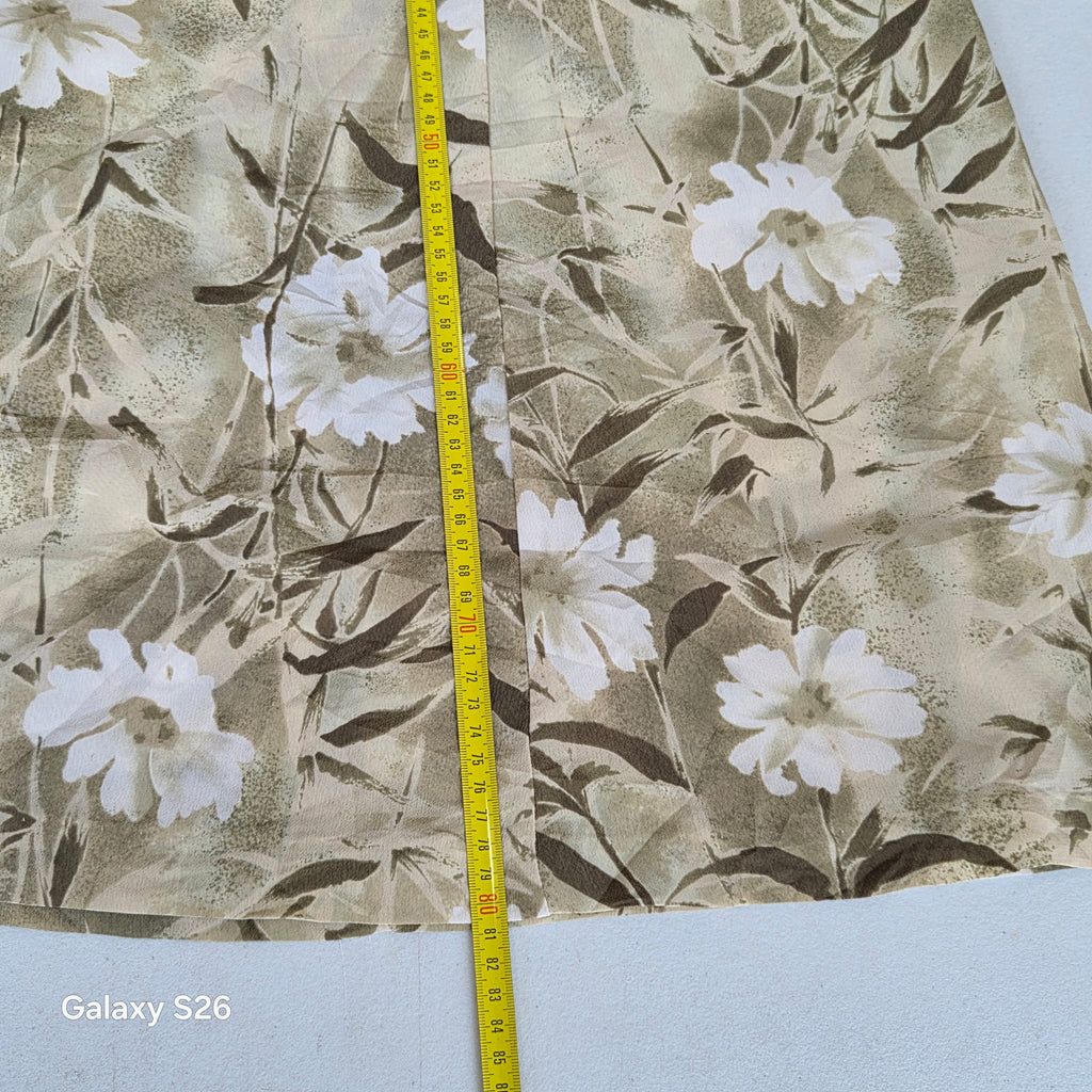 Jupe Mi-Longue Vintage Florale Vert Sauge Alfred Dunner – Style Cottagecore Grande Taille 44FR