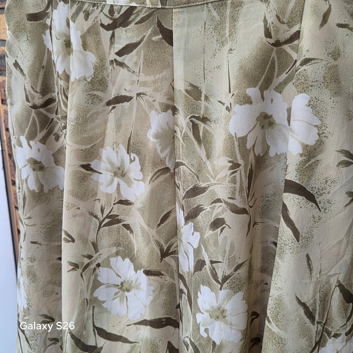 Jupe Mi-Longue Vintage Florale Vert Sauge Alfred Dunner – Style Cottagecore Grande Taille 44FR