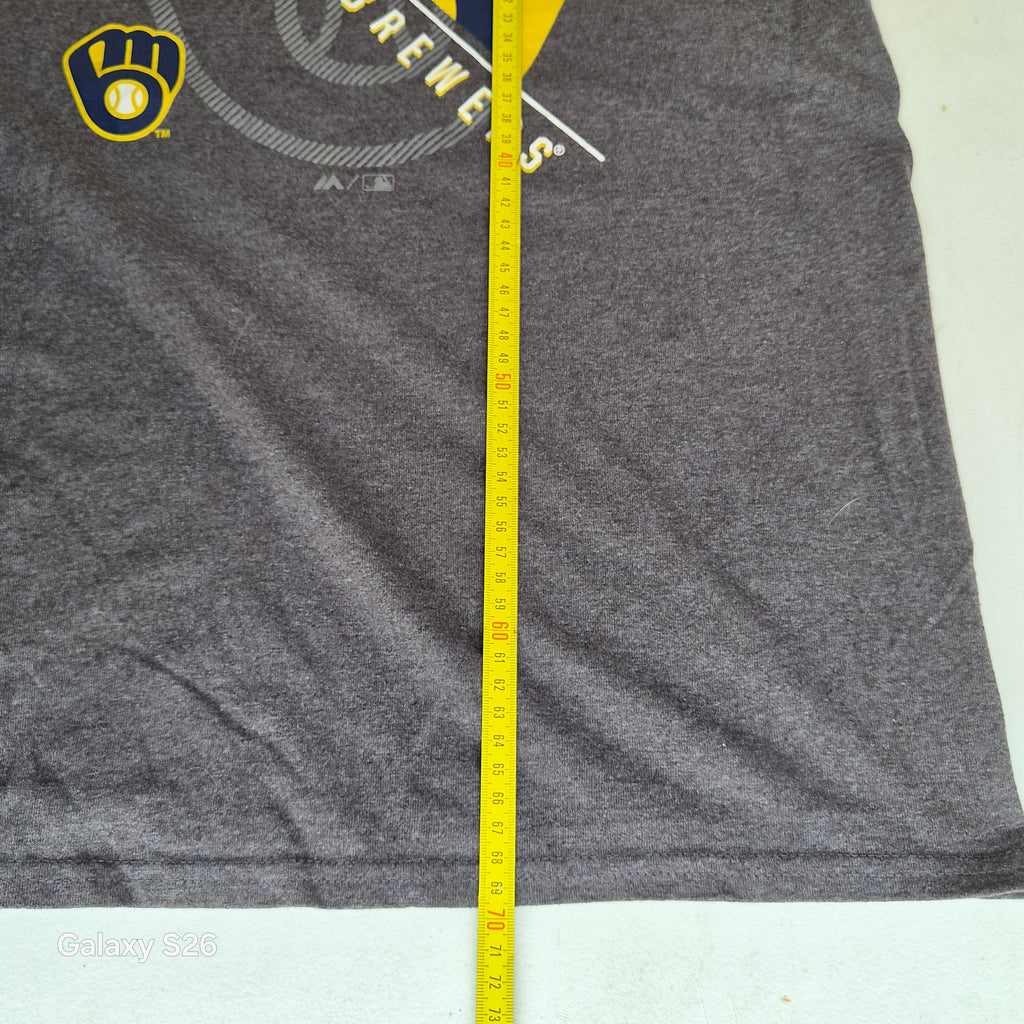 T-shirt Majestic Milwaukee Brewers MLB gris taille M