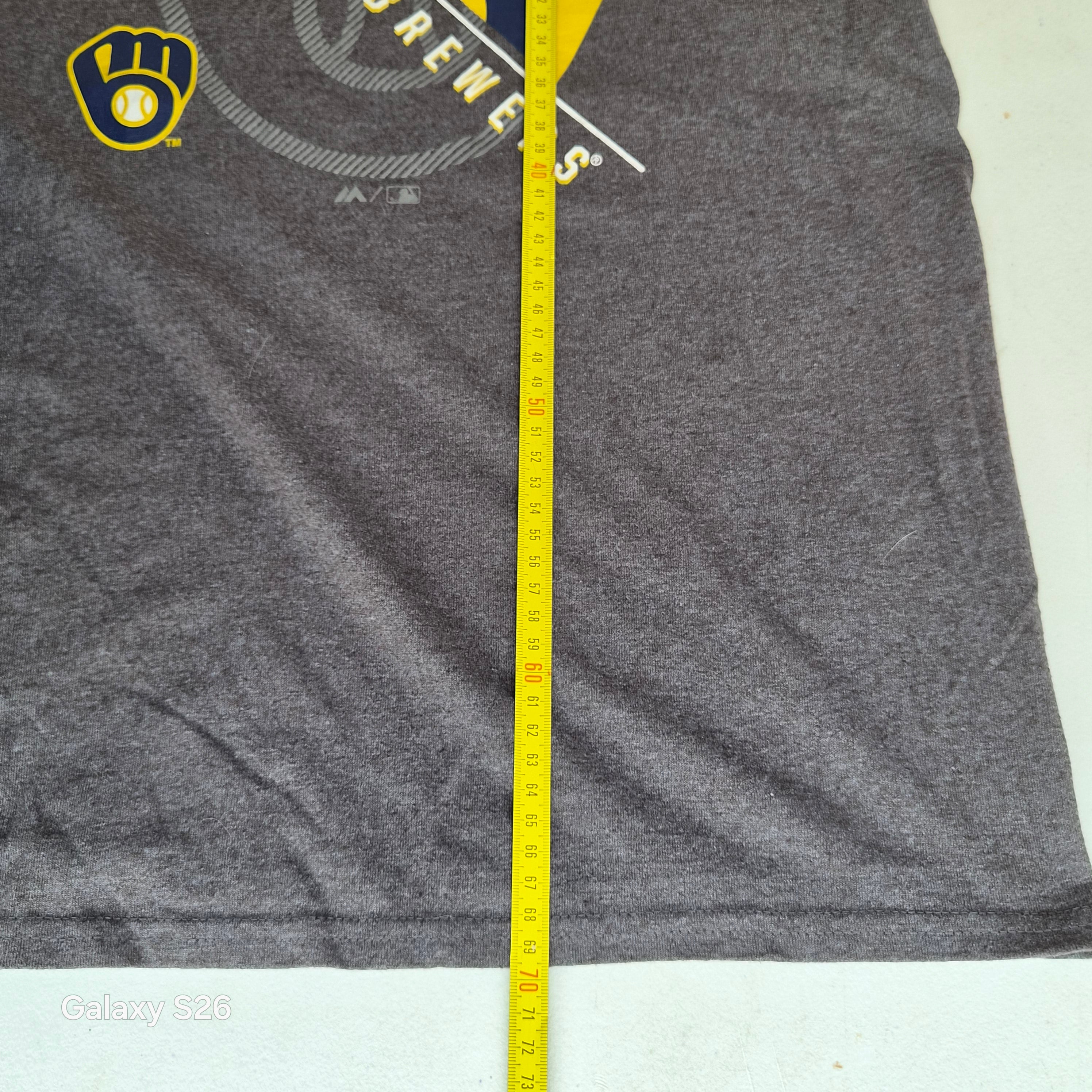 T-shirt Majestic Milwaukee Brewers MLB gris taille M