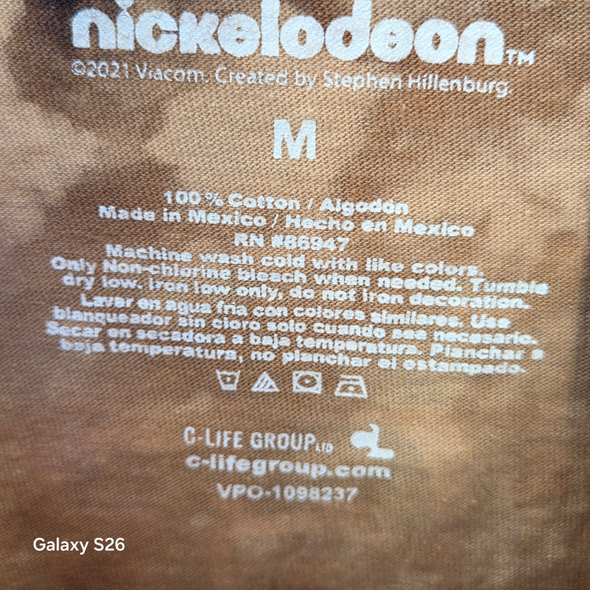 T-shirt Bob l’Éponge Nickelodeon tie-dye marron – M